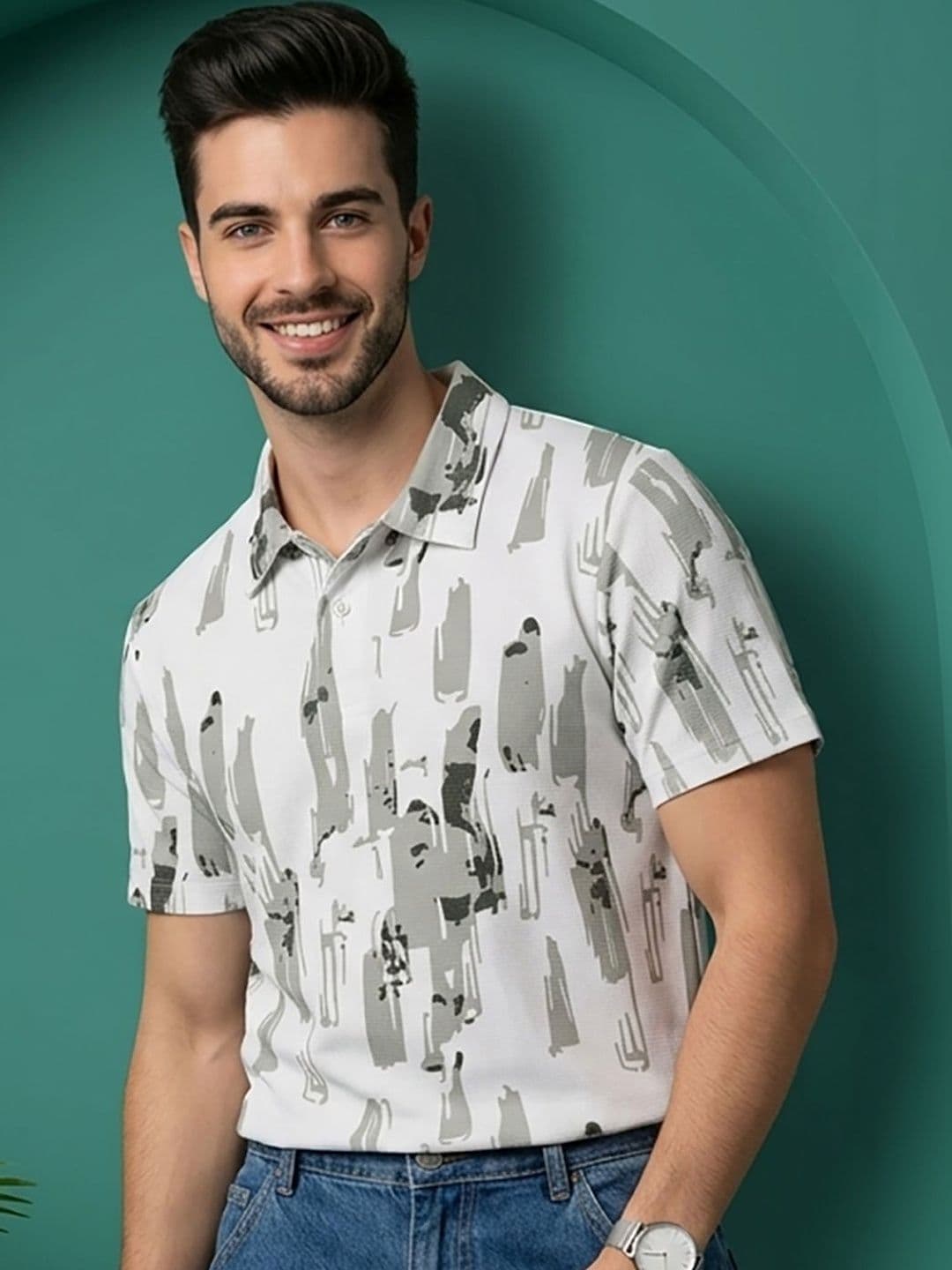 Kook N Keech Men Printed Polo Collar T-shirt - view 1
