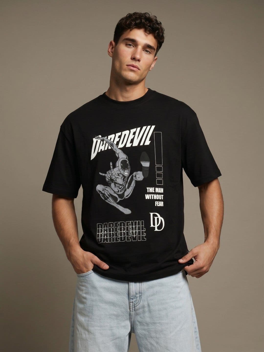 glitchez Men Dare Devil Printed Relaxed Fit T-shirts - view 1