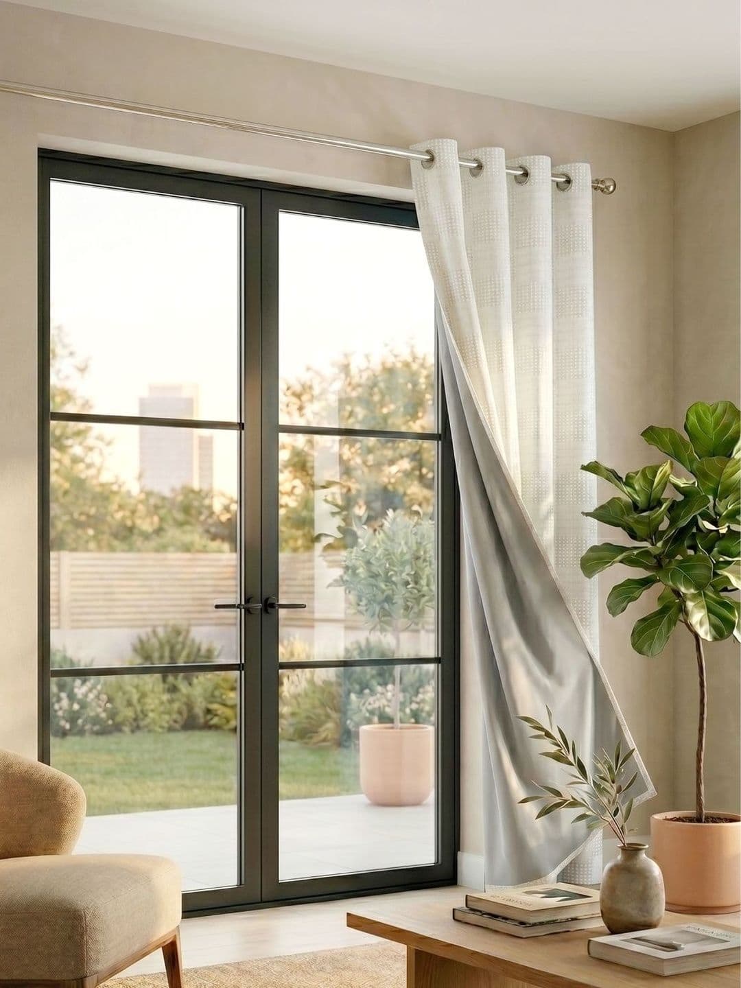 Saral Home White Black Out Curtains and Sheers - view 1