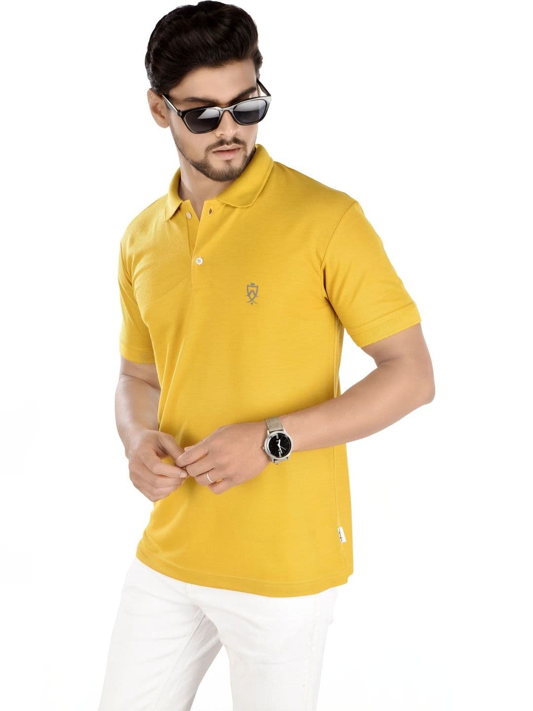 JEIRI Men Brand Logo Polo Collar Pockets T-shirt - view 1