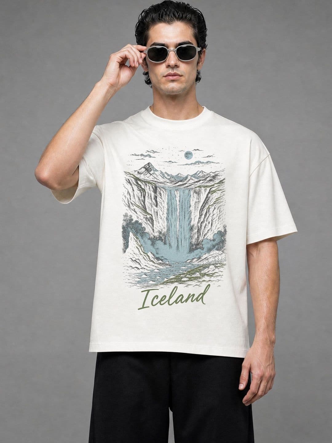 FARDA Unisex Printed Drop-Shoulder Sleeves T-shirt - view 1