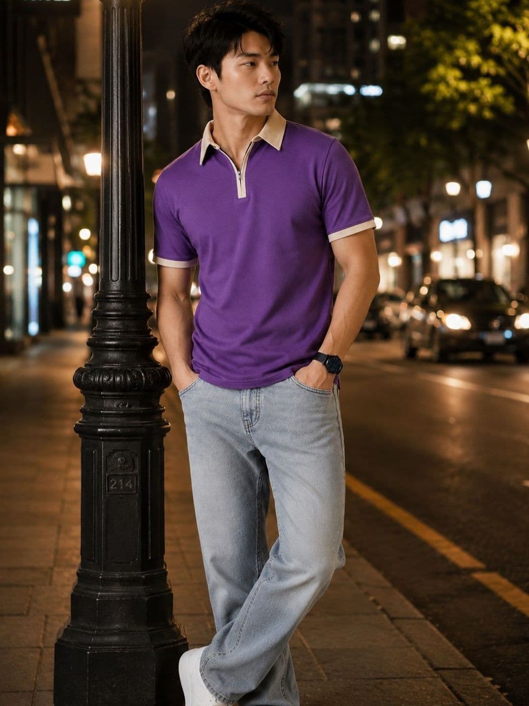 SZN Men Polo Collar Slim Fit T-shirt - view 1