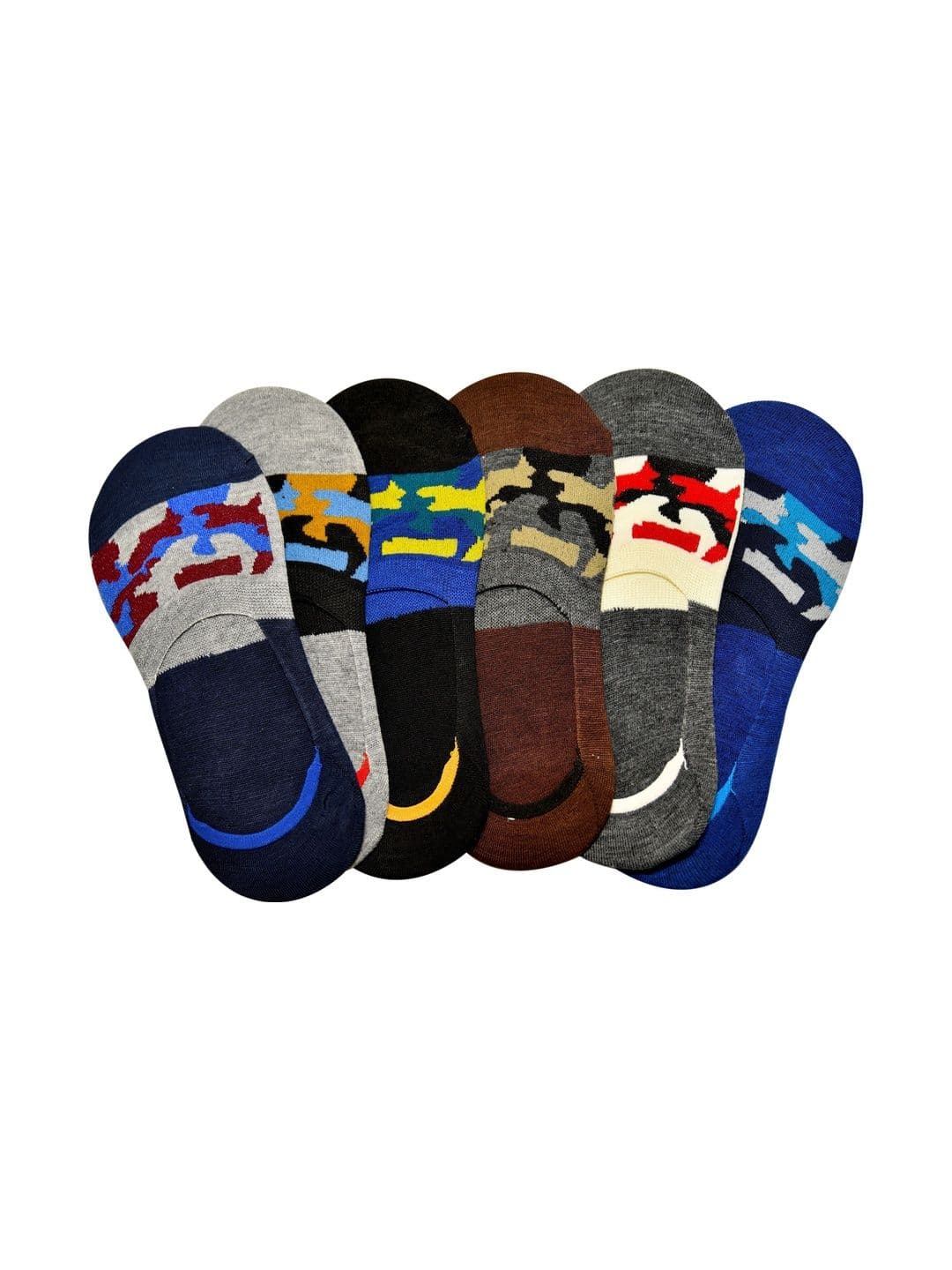 GARUN Unisex Pack of 6 Cotton Patterned Shoe Liners Socks - view 1