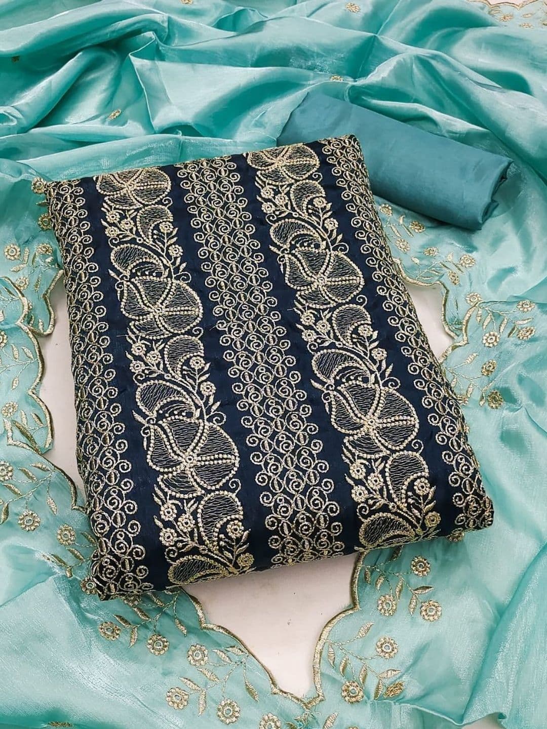 Rangtulika Ethnics Embroidered Unstitched Dress Material - view 1