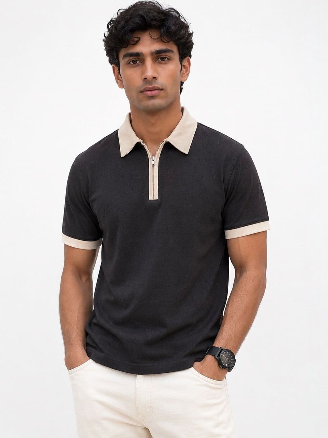 XENOR Men Polo Collar Slim Fit T-shirt - view 1