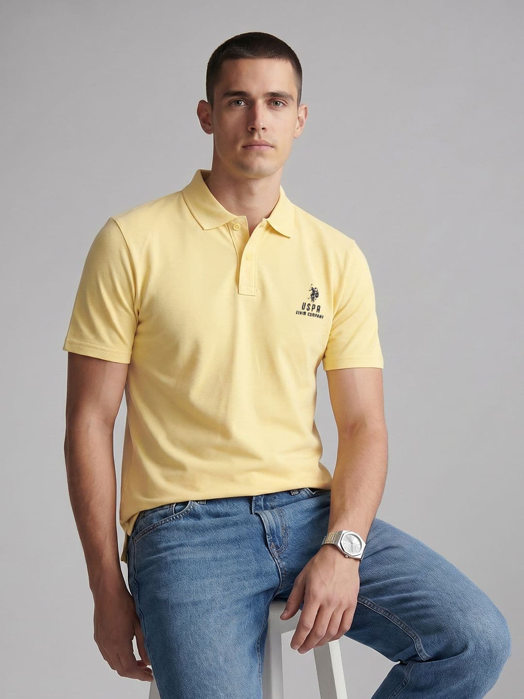 U.S. Polo Assn. Denim Co. Polo Collar Pure Cotton Slim Fit T-shirt - view 1