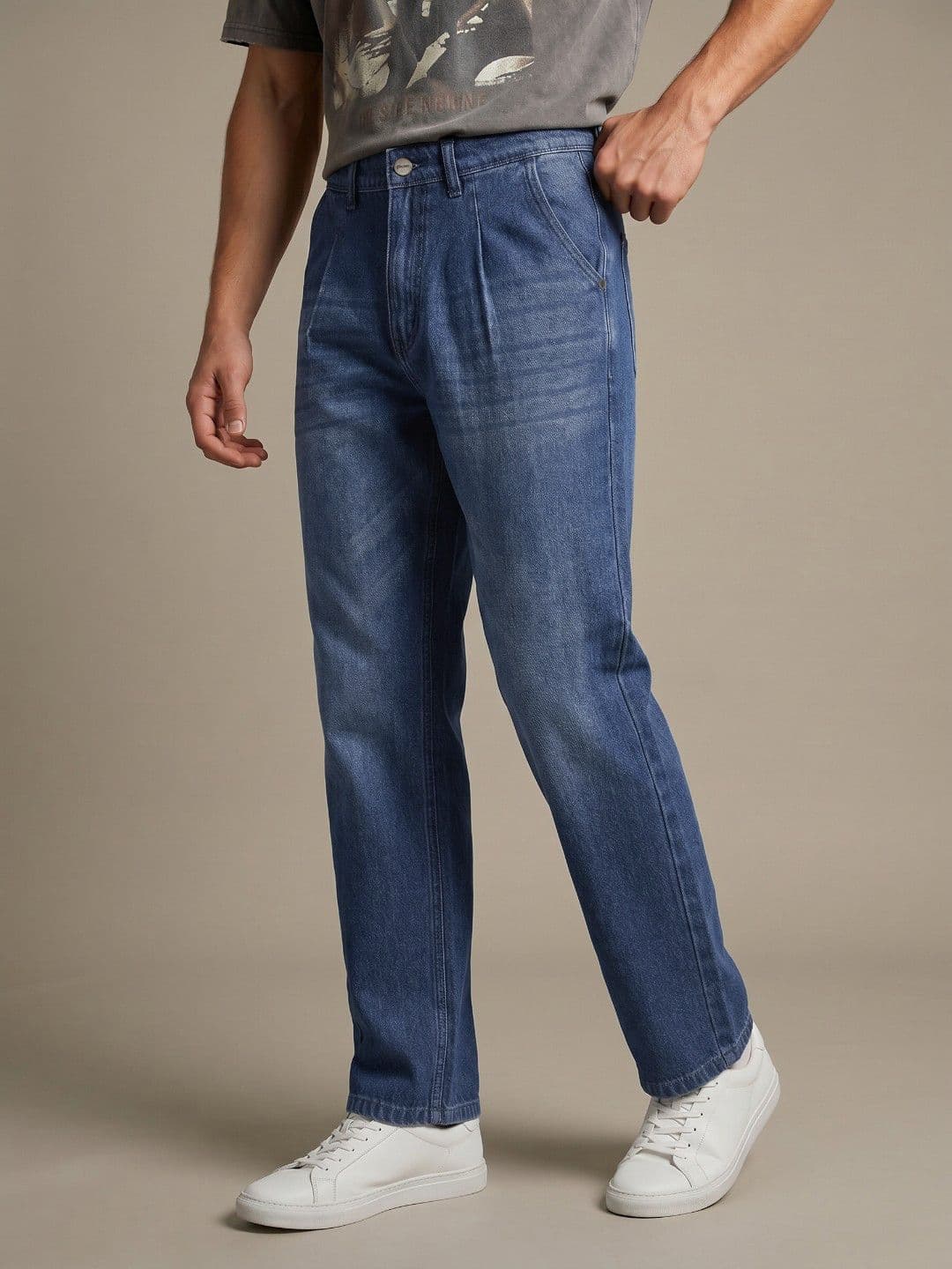 glitchez Men Pure Cotton Straight Fit Heavy Fade Jeans - view 1