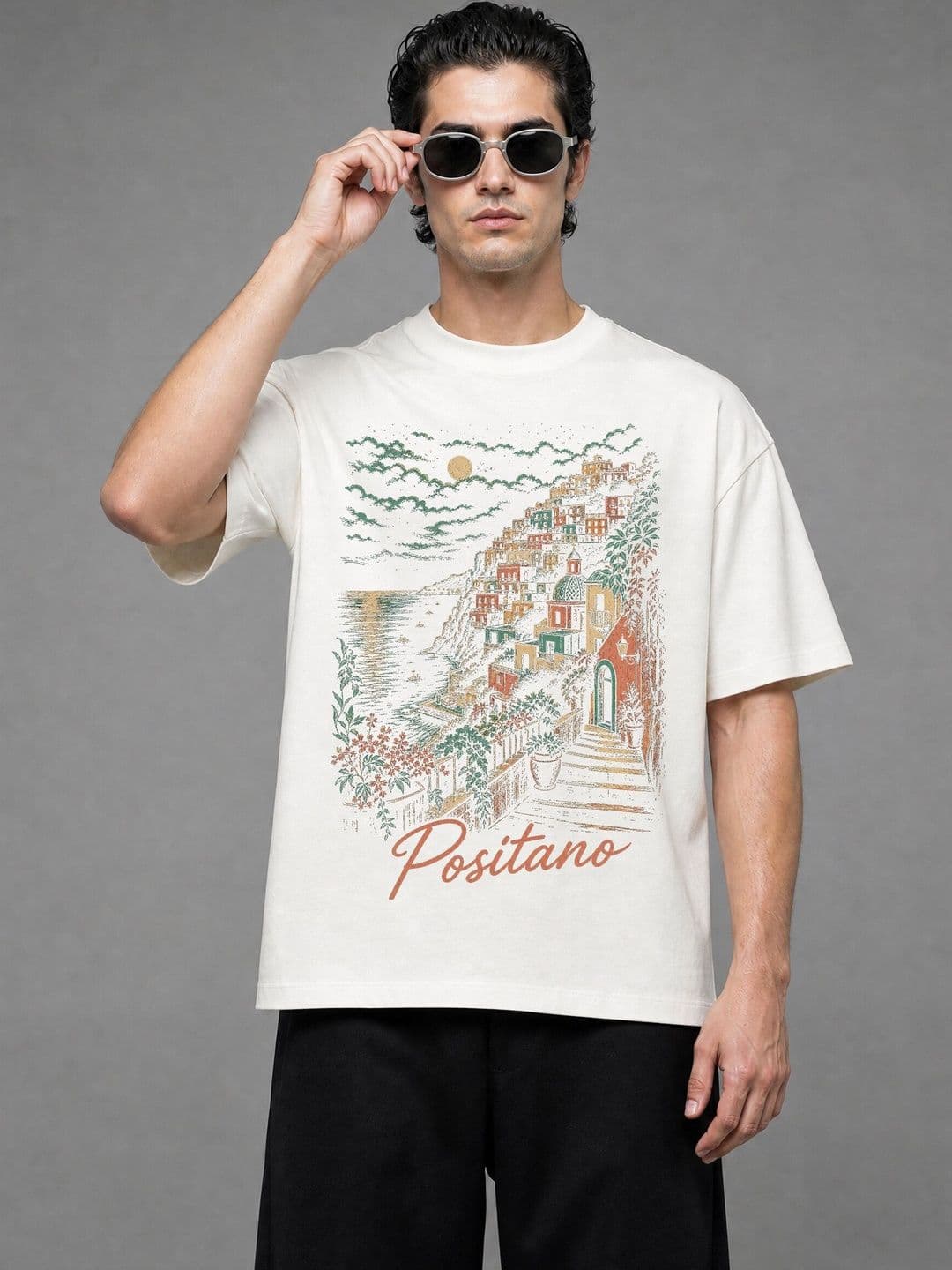 FARDA Unisex Printed Drop-Shoulder Sleeves T-shirt - view 1