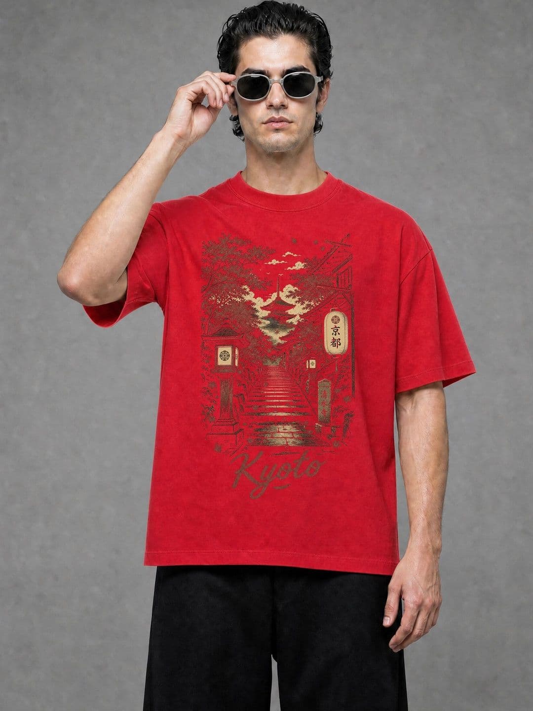FARDA Unisex Printed Drop-Shoulder Sleeves T-shirt - view 1