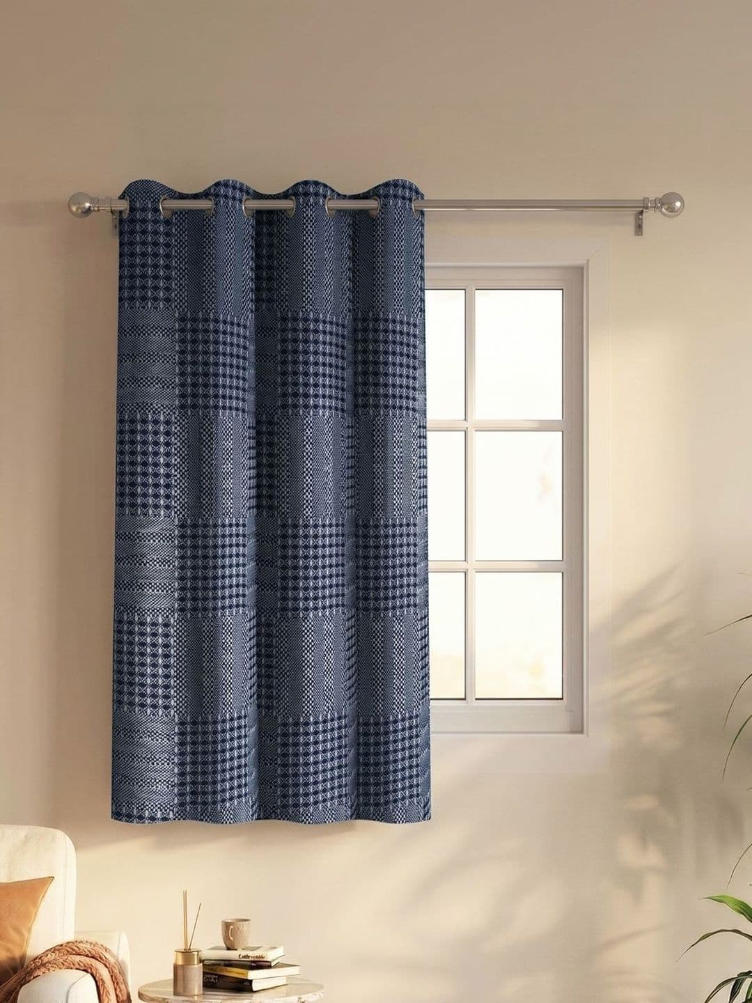 Saral Home Navy Blue Room Darkening Curtains and Sheers - view 1