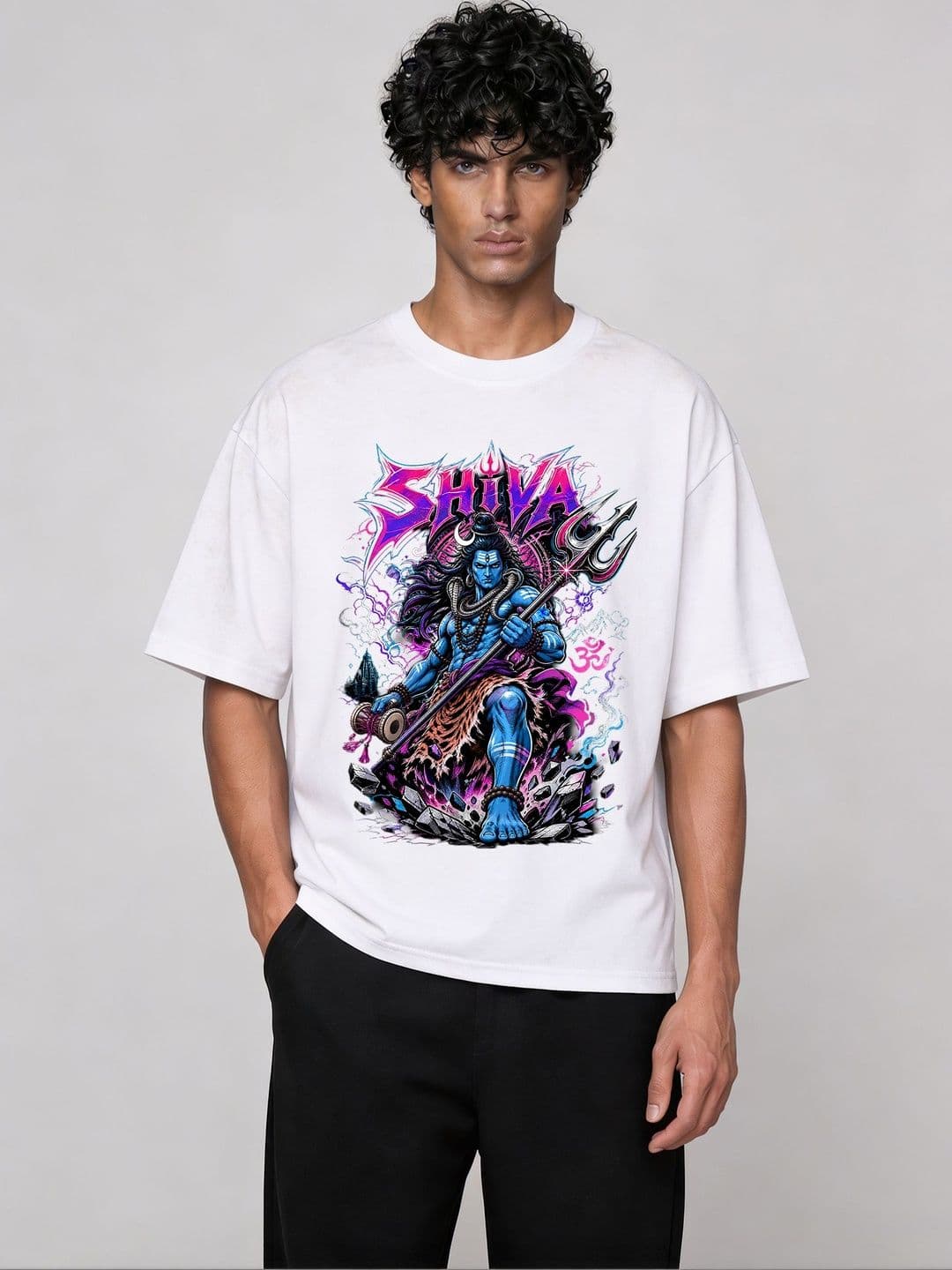 FARDA Unisex Graphic Printed Round Neck Cotton Oversized T-shirt - view 1