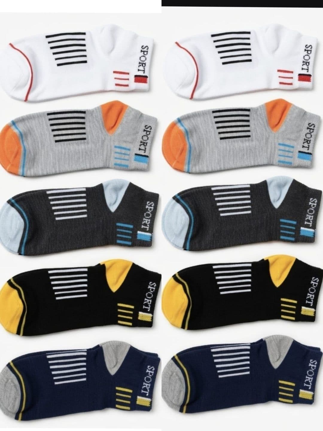 GARUN Unisex Pack of 10 Cotton Patterned Ankle Length Socks - view 1