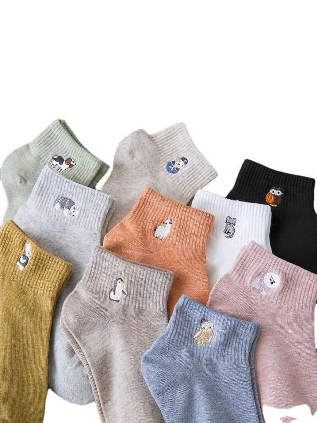 GARUN Unisex Pack of 10 Cotton Patterned Ankle Length Socks - view 1