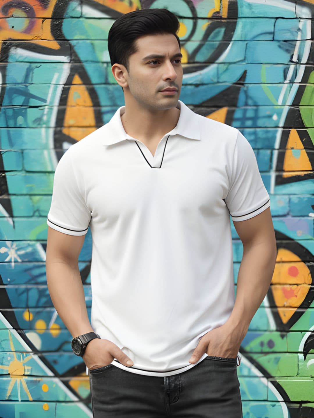 HERE&NOW Men Polo Collar T-shirt - view 1