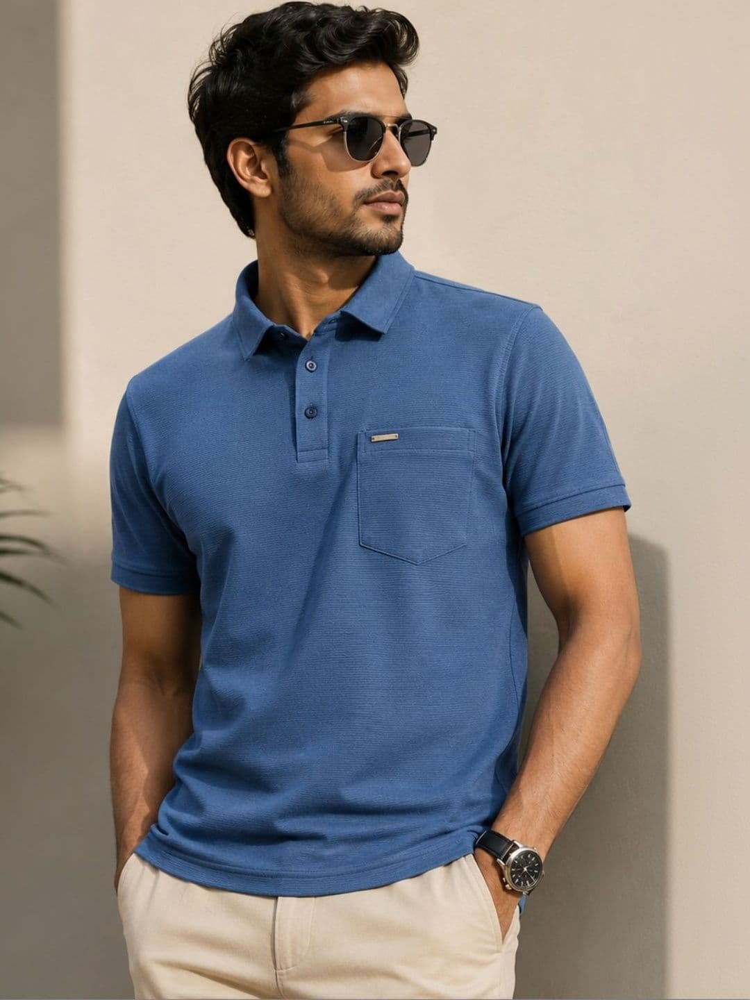 Parcel Yard Men Polo Collar Pockets T-shirt - view 1