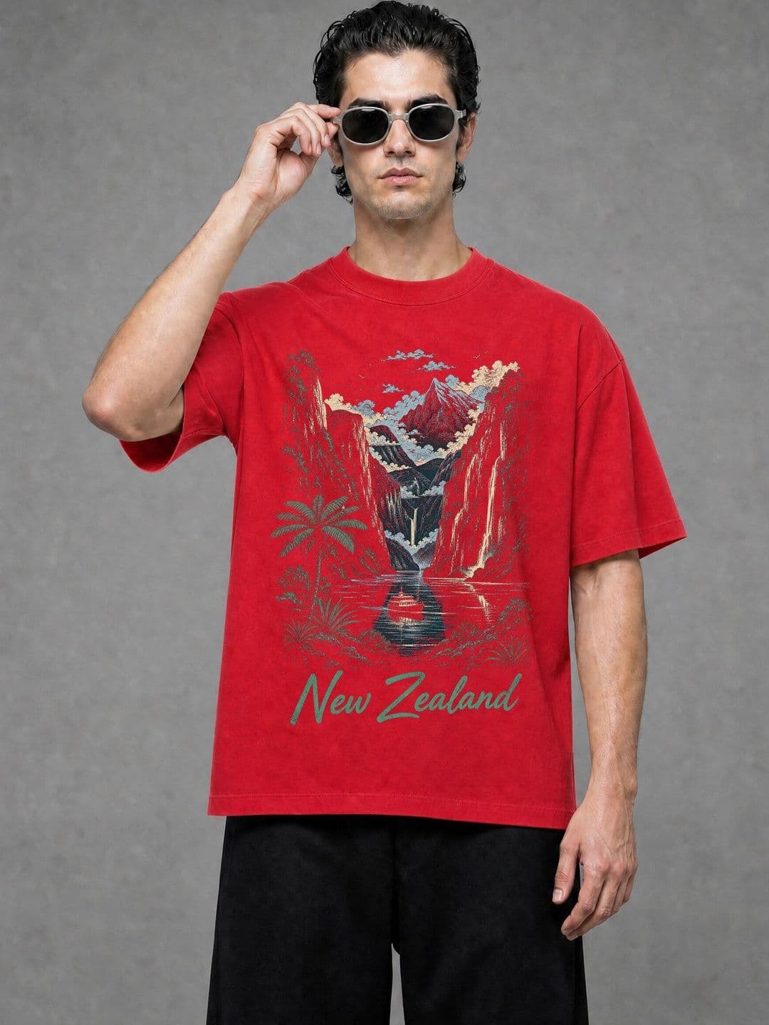FARDA Unisex Printed Drop-Shoulder Sleeves T-shirt - view 1