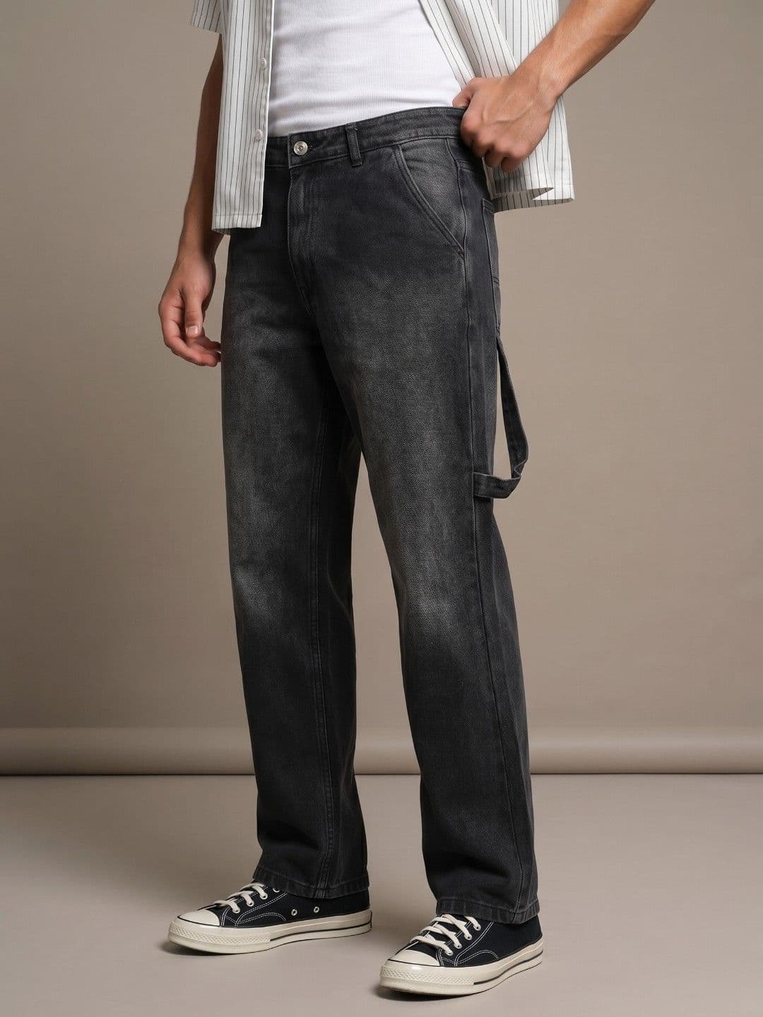 glitchez Men Straight Fit Mid-Rise Light Fade Jeans - view 1