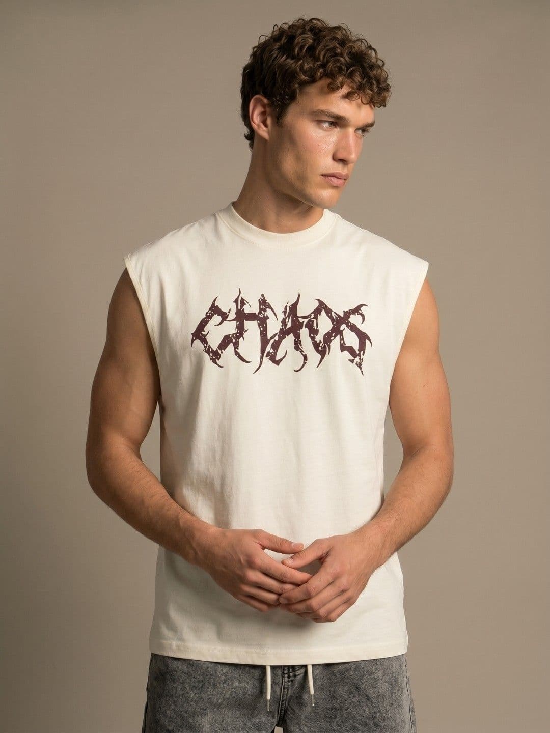 glitchez Typography Printed Oversized Fit T-shirt - view 1