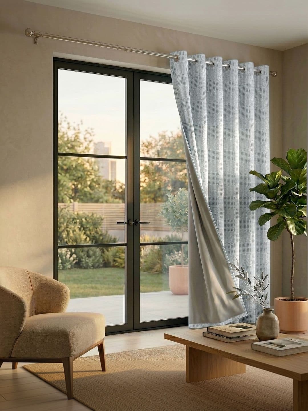 Saral Home Grey Black Out Curtains and Sheers - view 1