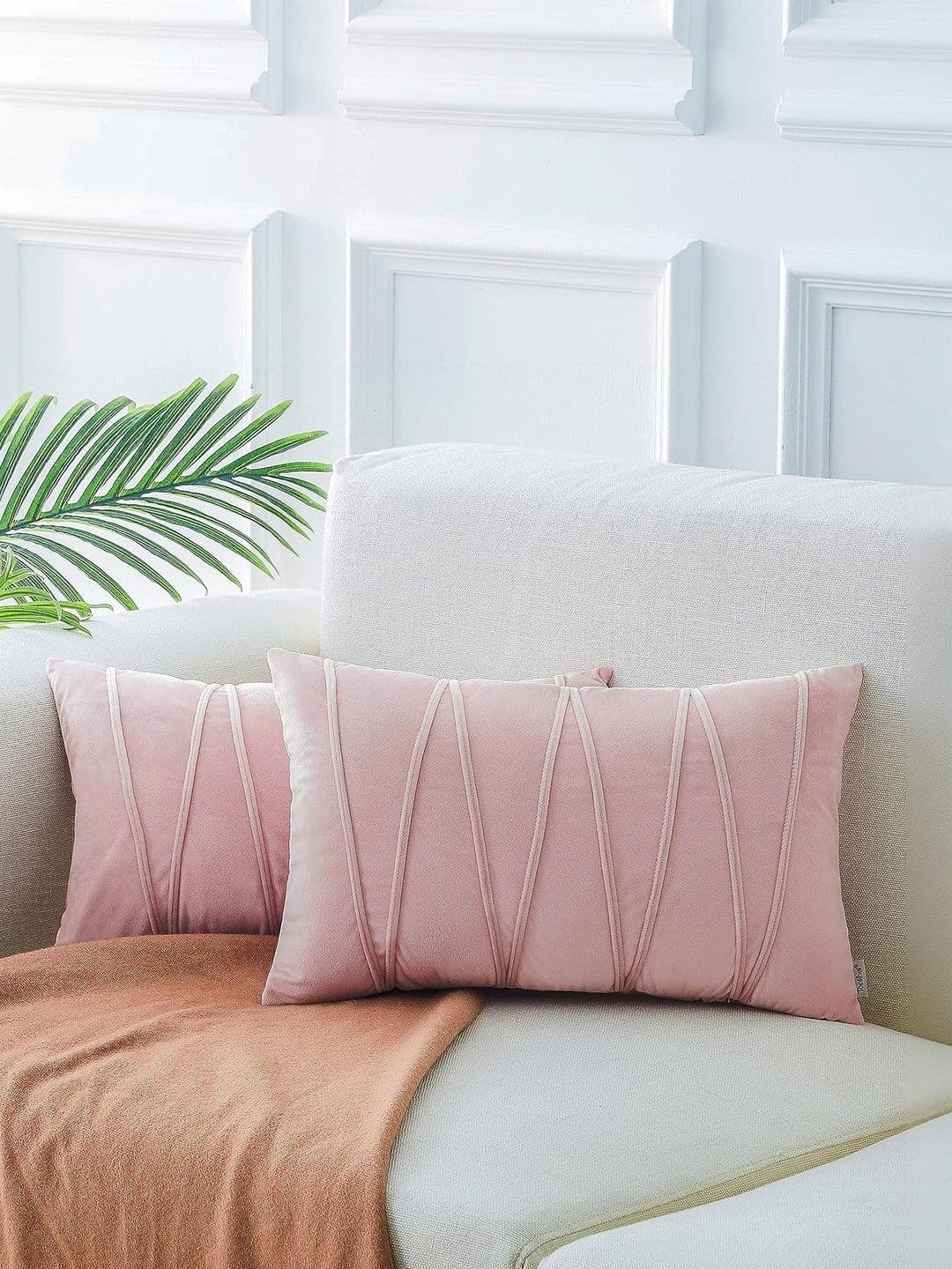 Khooti Rose Set of 2 Velvet Rectangle Cushion Covers - view 1