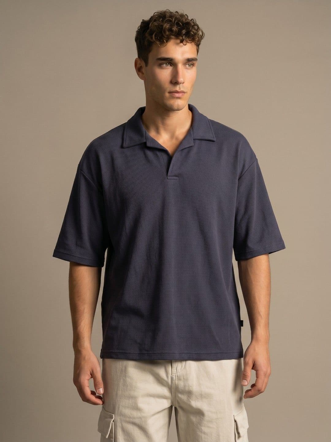 glitchez Polo Collar Oversized Fit T-shirt - view 1