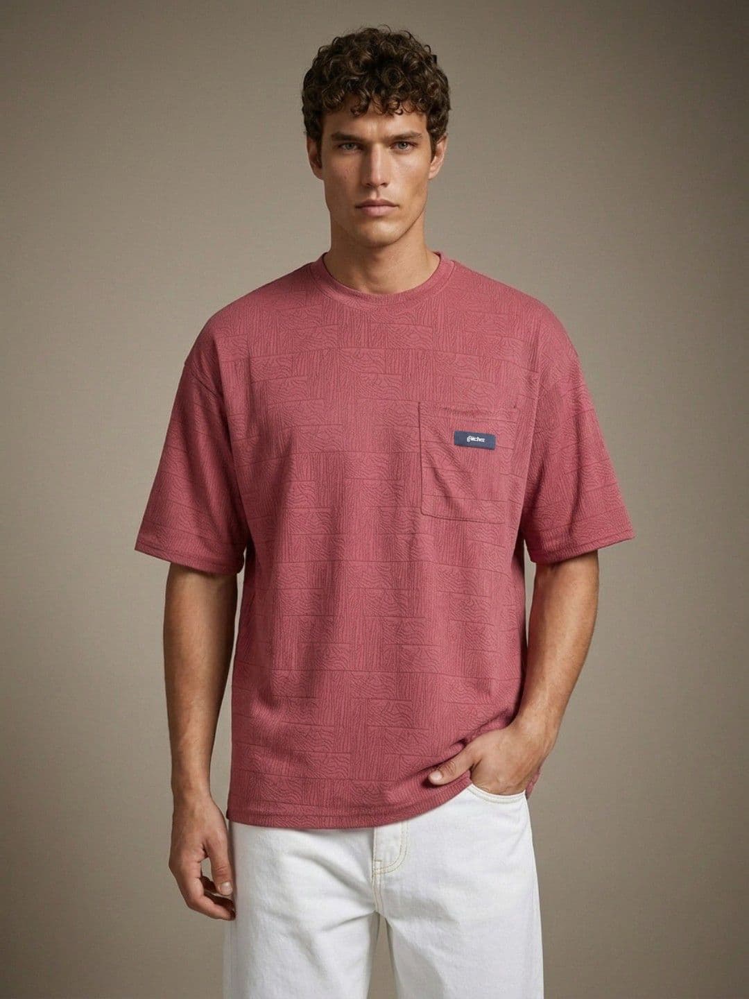 glitchez Textured Oversized Fit T-shirts - view 1