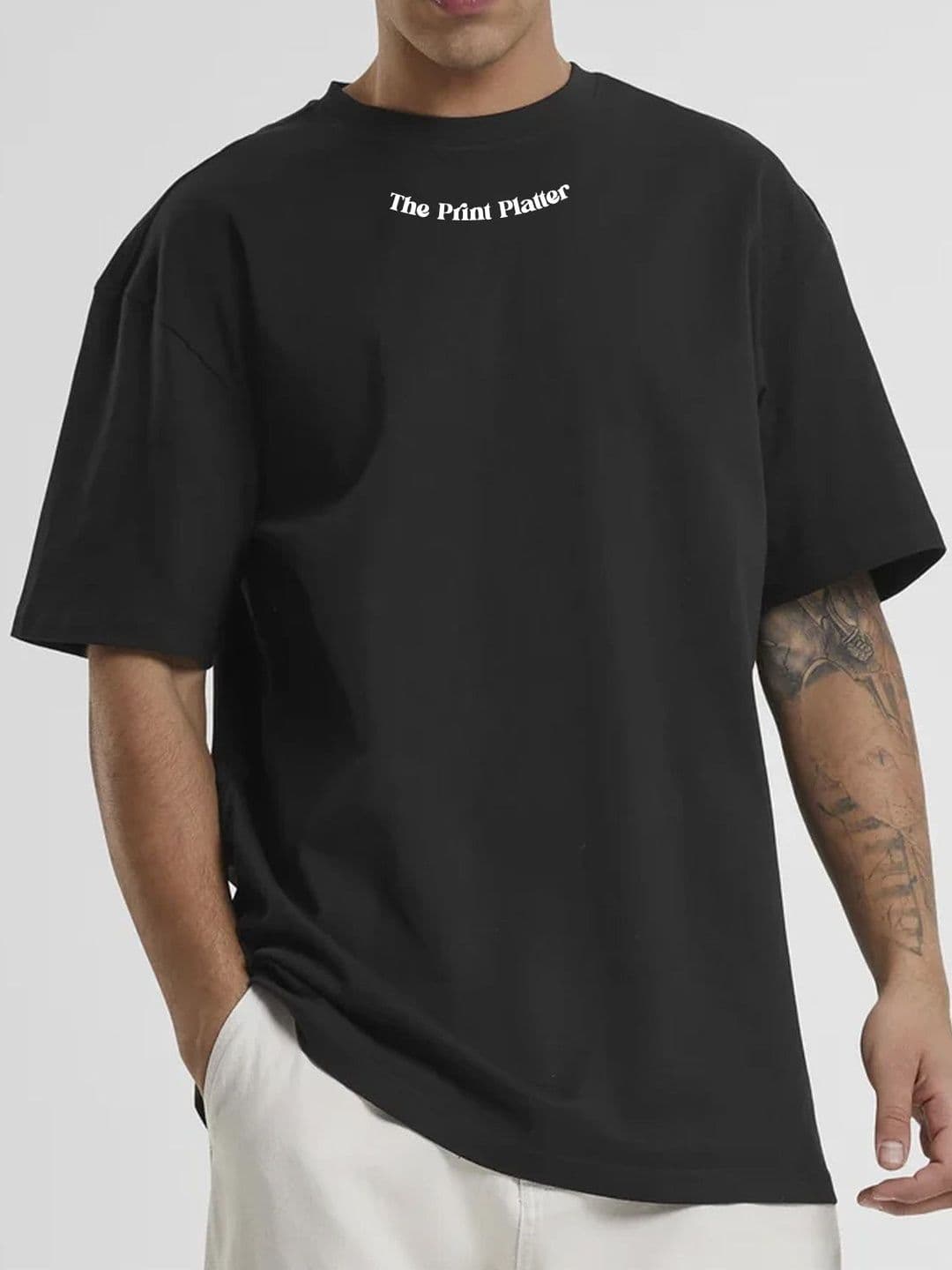 THE PRINT PLATTER Men Printed Drop-Shoulder Sleeves Pure Cotton T-shirt - view 1