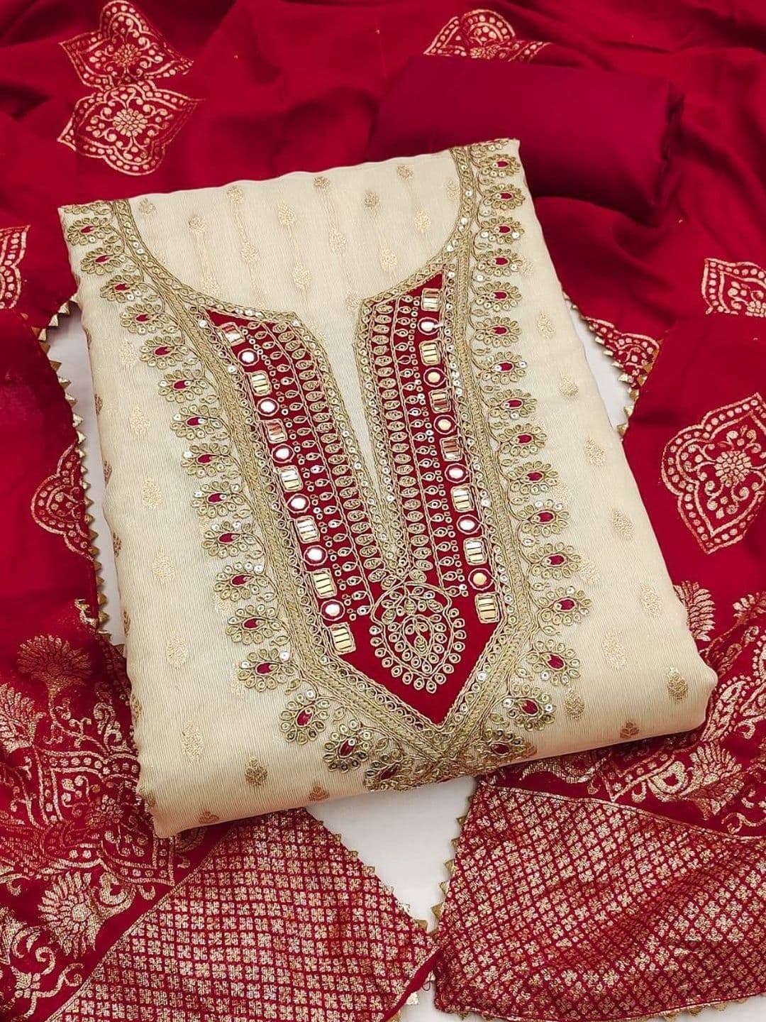 Rangtulika Ethnics Embroidered Unstitched Dress Material - view 1