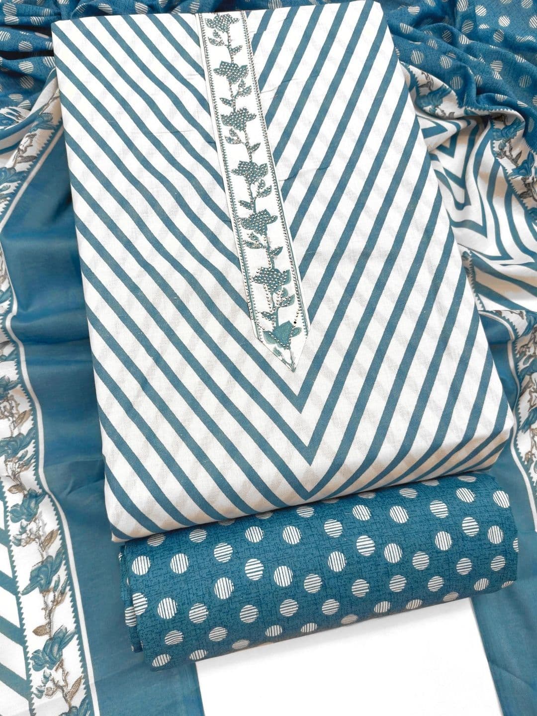CLEMIRA Printed Pure Cotton Unstitched Dress Material - view 1