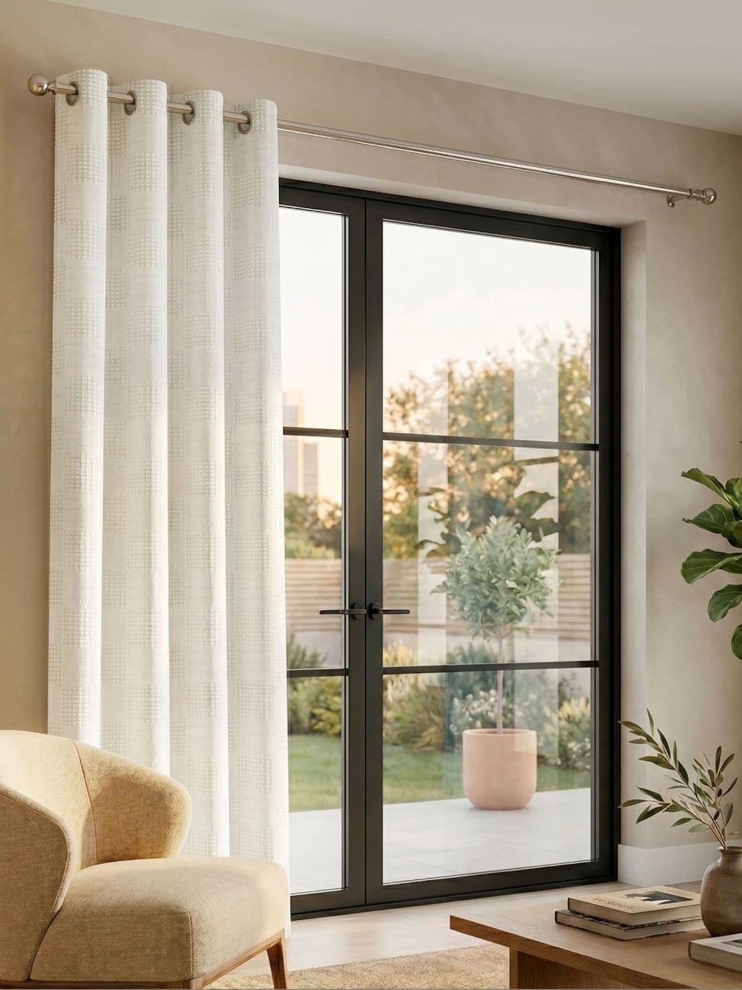 Saral Home White Room Darkening Curtains and Sheers - view 1