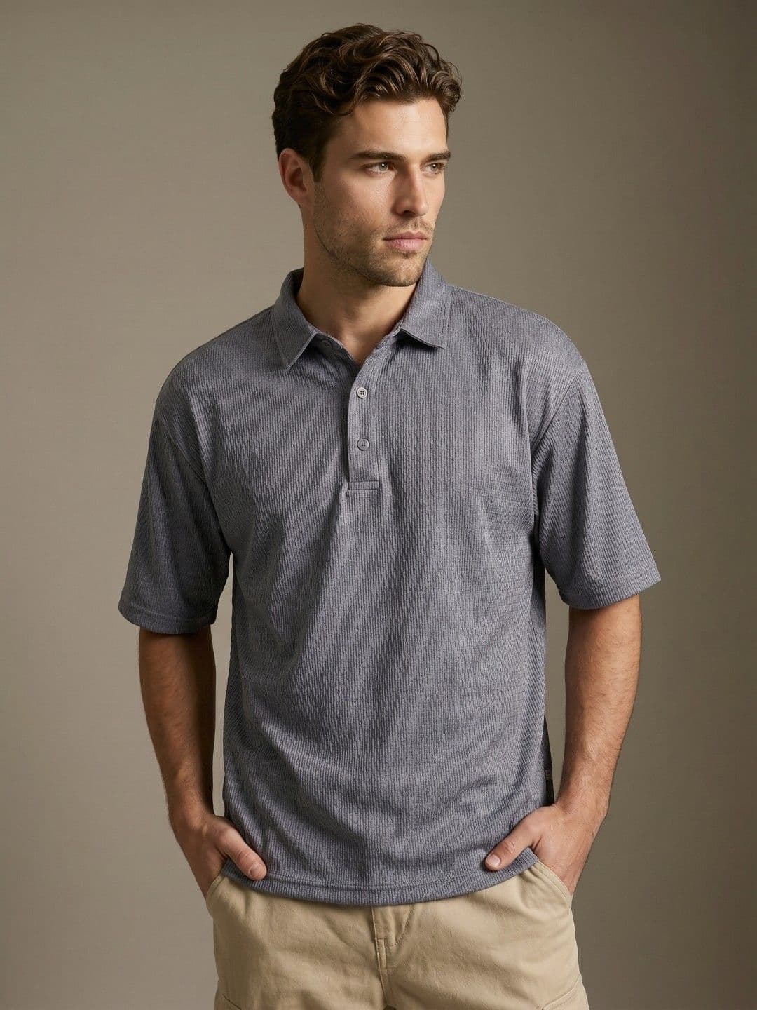 glitchez Men Polo Collar Oversized Fit T-shirt - view 1