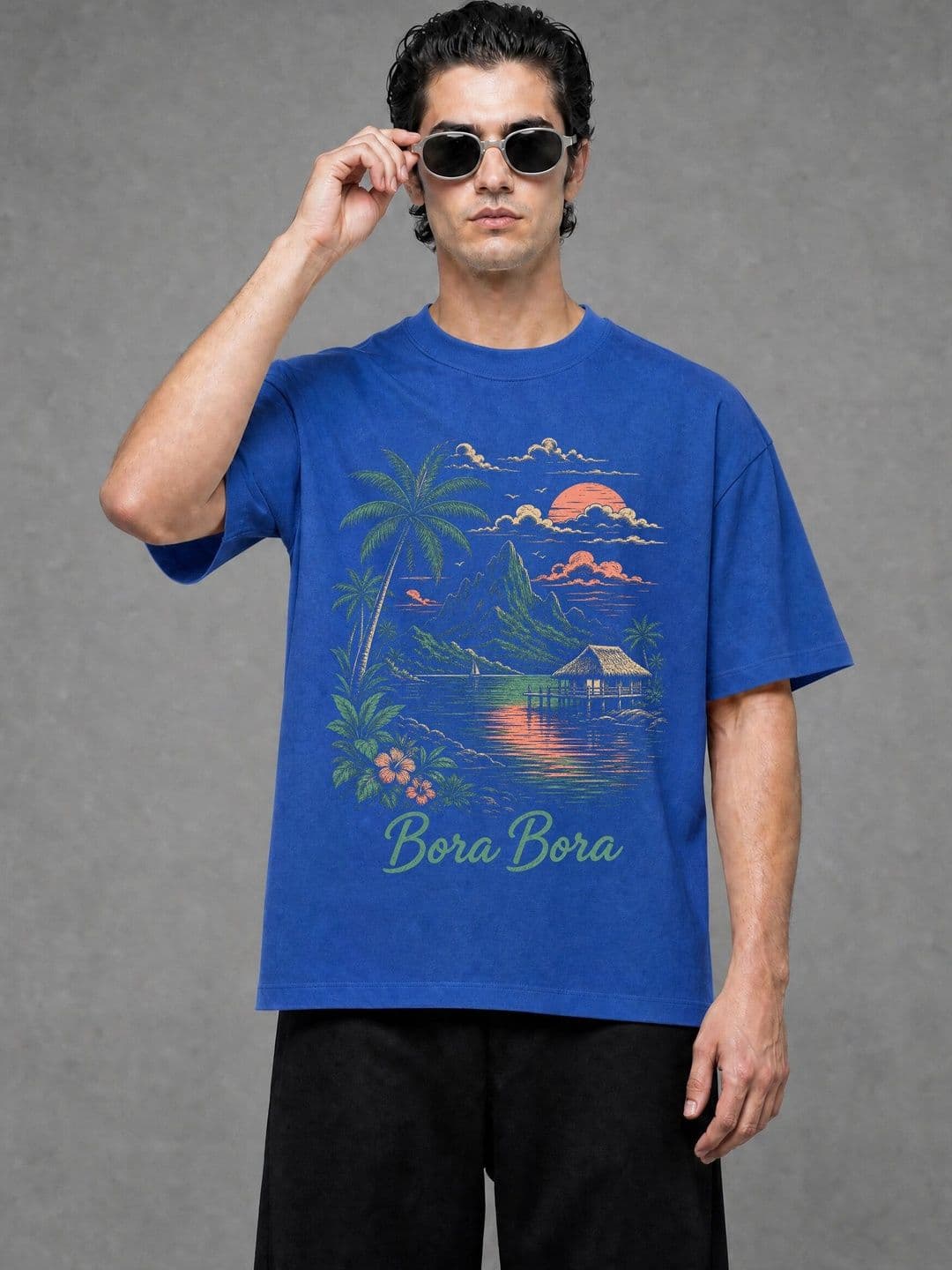 FARDA Unisex Printed Drop-Shoulder Sleeves T-shirt - view 1