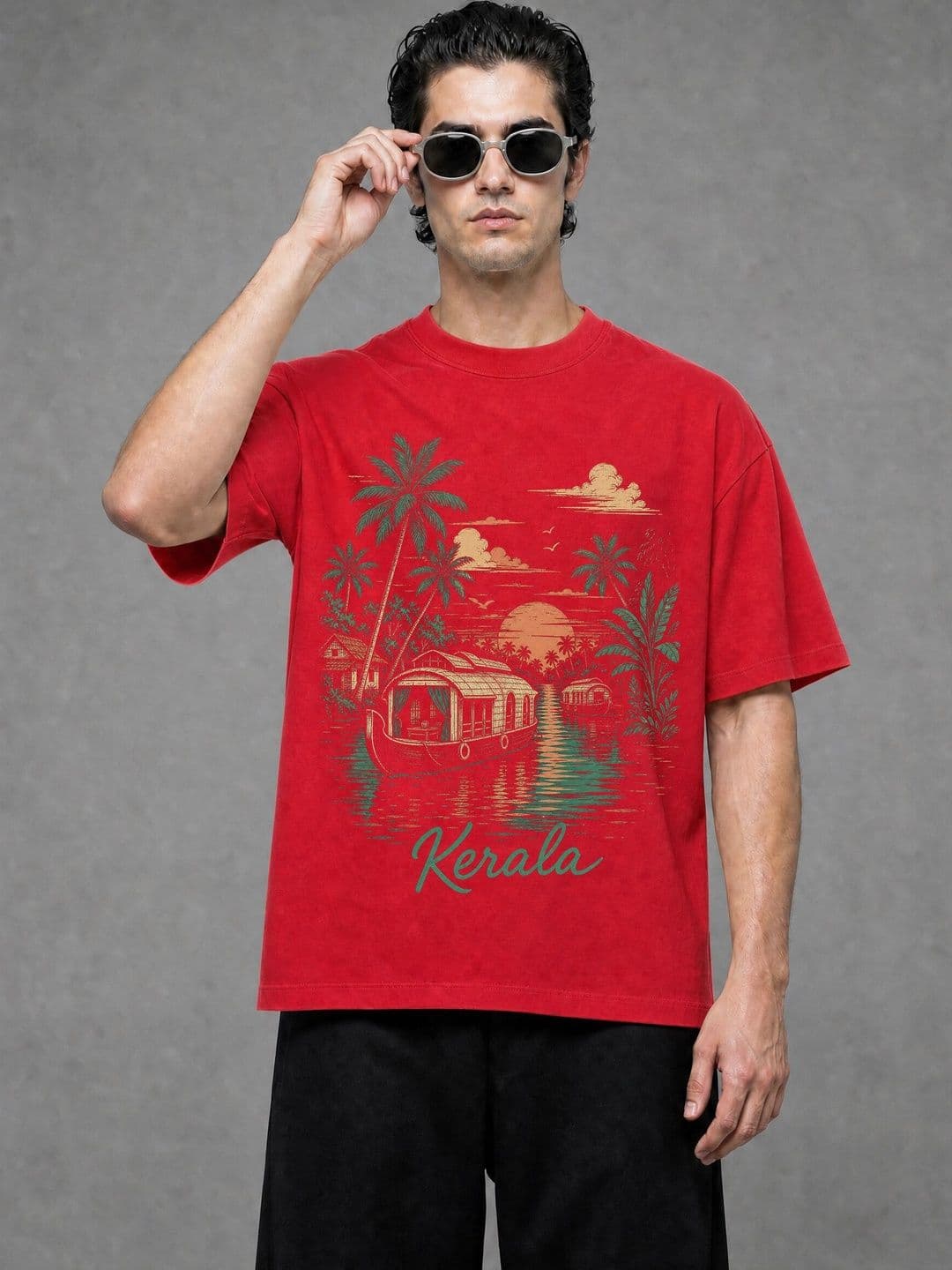 FARDA Unisex Printed Drop-Shoulder Sleeves T-shirt - view 1