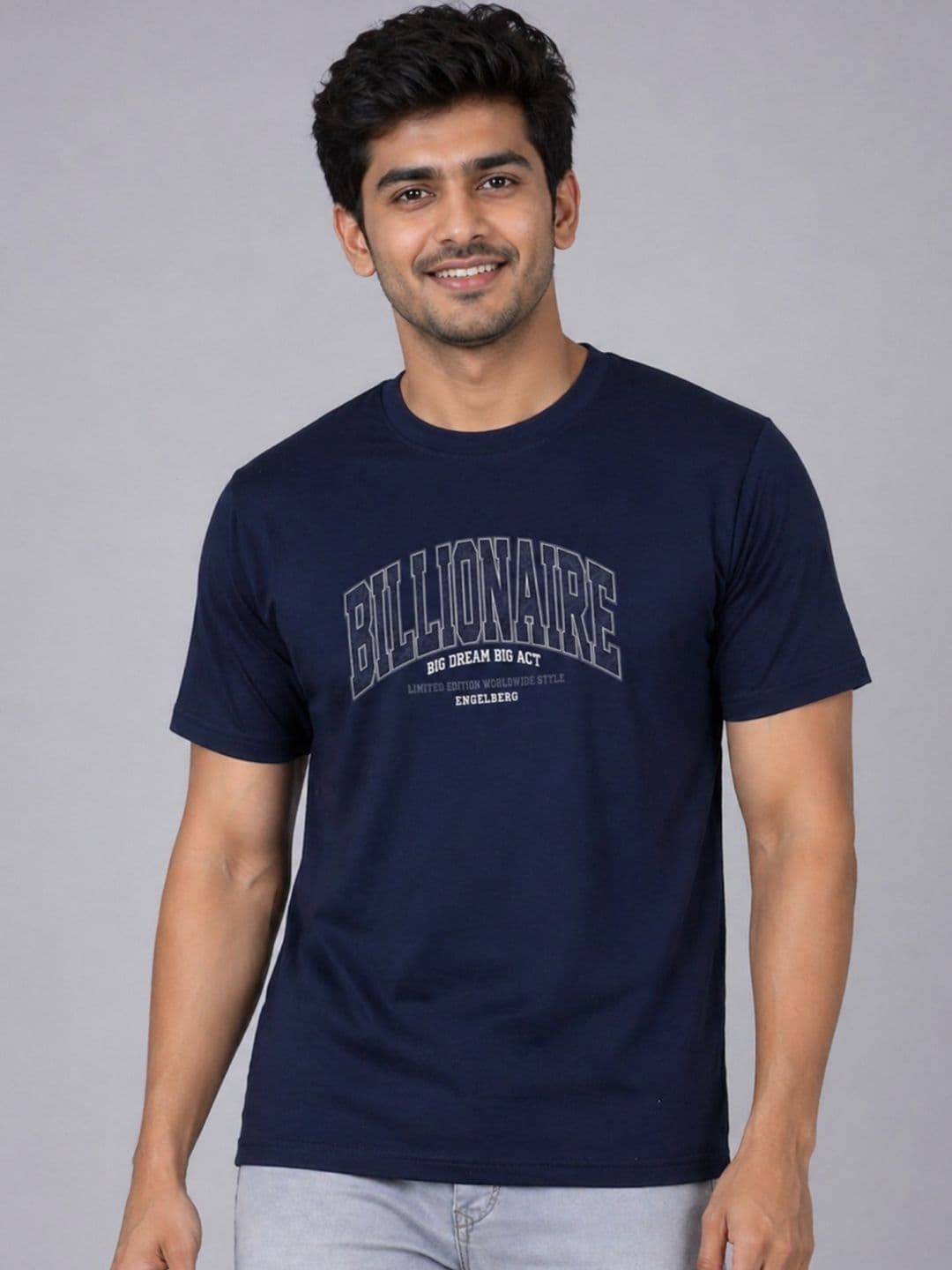 RINO7 Men Graphic Printed Round Neck Regular Fit Cotton T-shirt - view 1