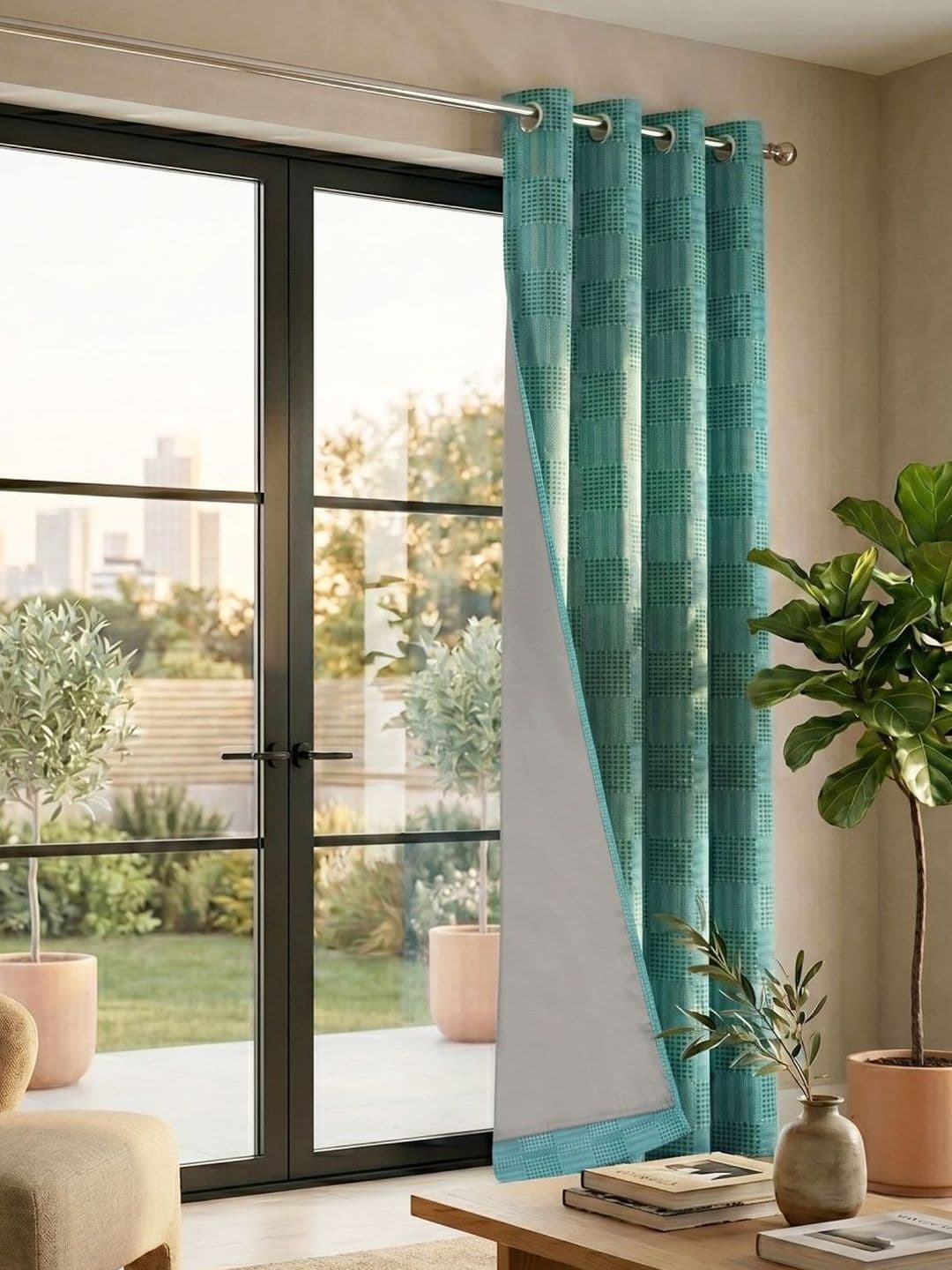 Saral Home Green Black Out Curtains and Sheers - view 1