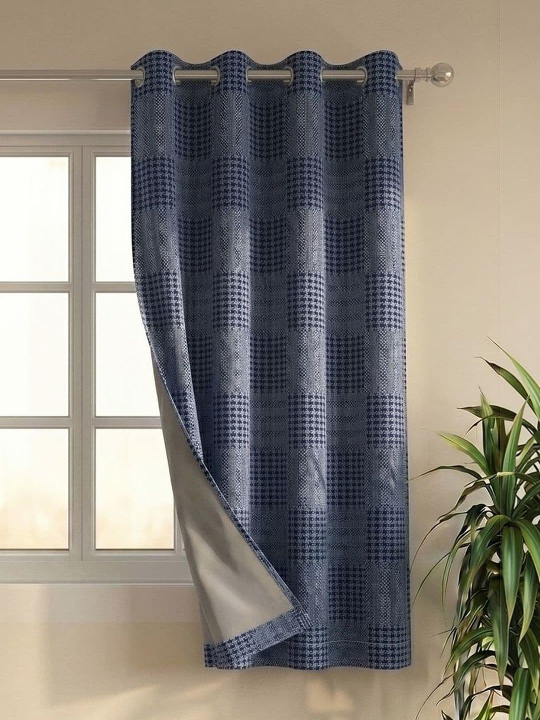 Saral Home Navy Blue Black Out Curtains and Sheers - view 1