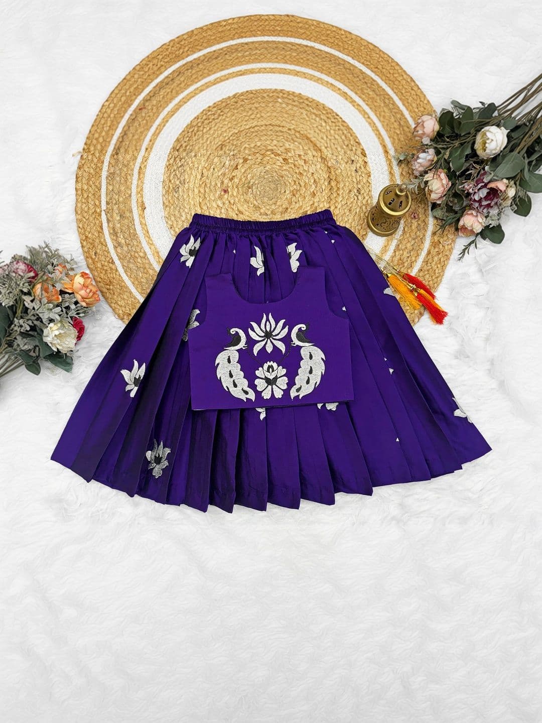 FELIZ THE DESIGNER STUDIO Girls Embroidered Thread Work Ready to Wear Lehenga & - view 1
