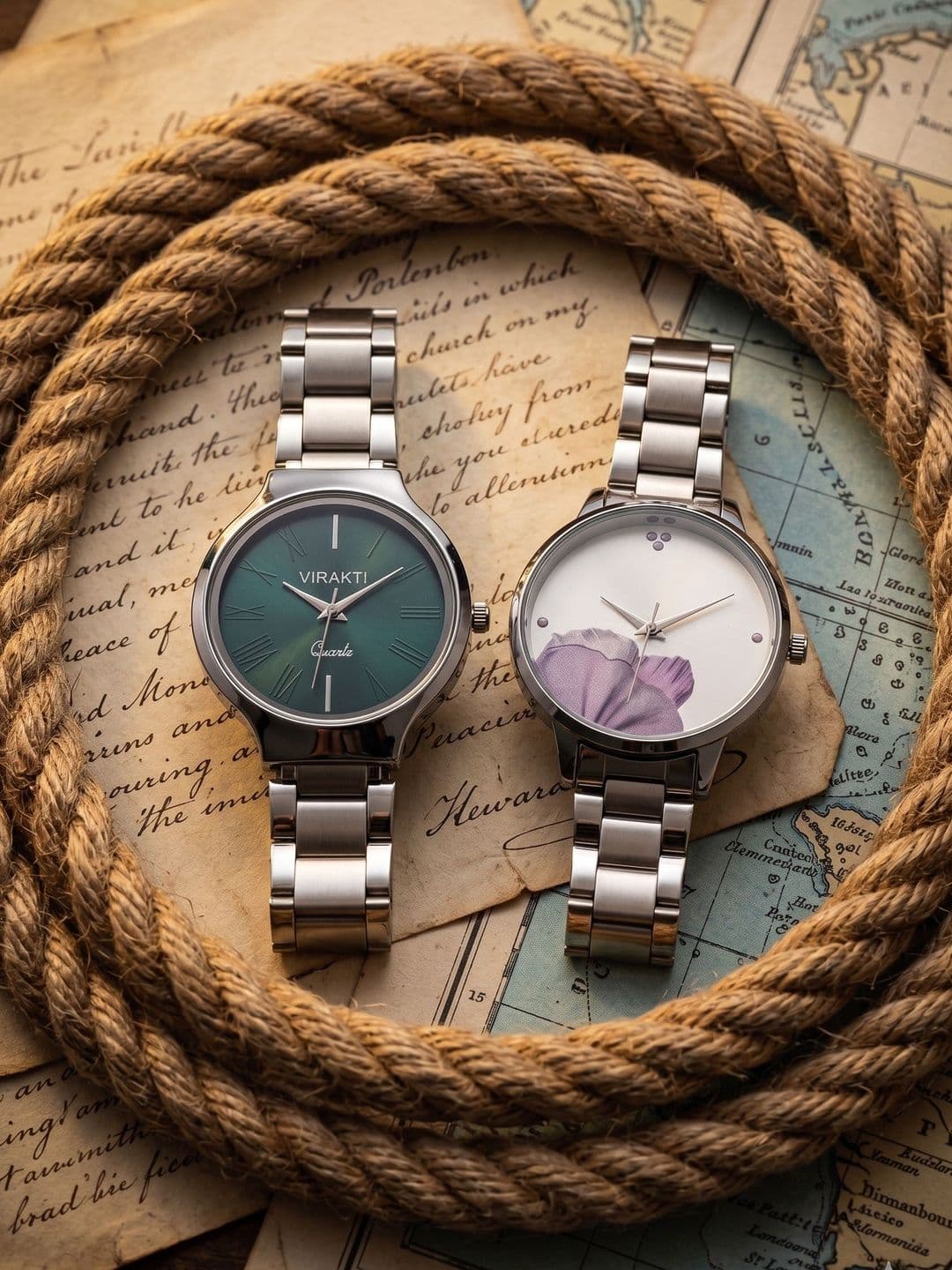 VIRAKTI Women Printed Dial & Stainless Steel Bracelet Style Straps Analogue Watch - view 1