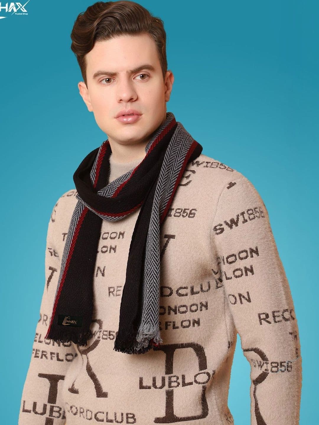MHAX Men Patterned Merino Wool Mufflers - view 1