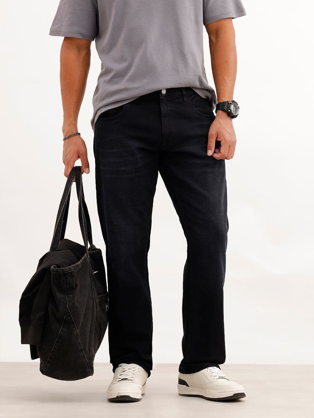 WROGN Men Straight Fit Stretchable Jeans - view 1