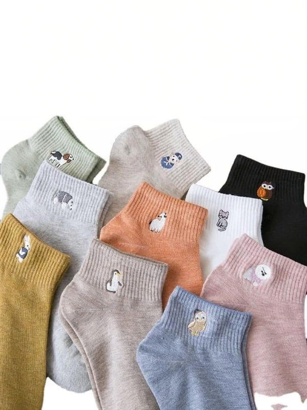 VIPUN Unisex Pack of 10 Cotton Patterned Ankle Length Socks - view 1