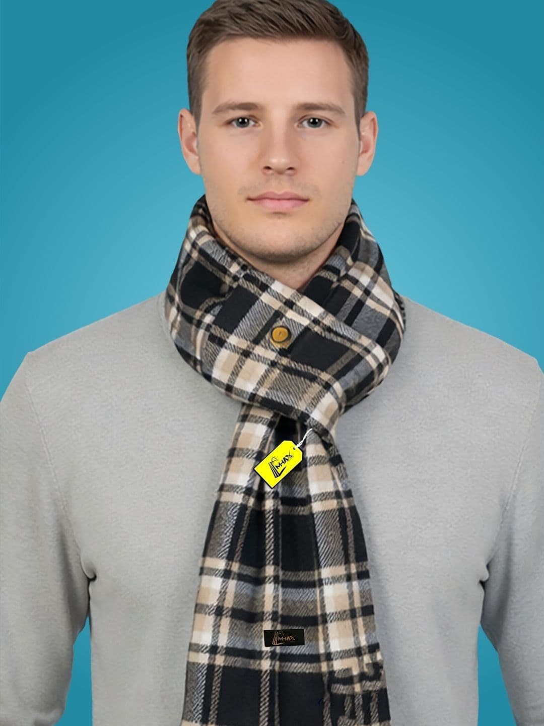 MHAX Men Checked Merino Wool Mufflers - view 1