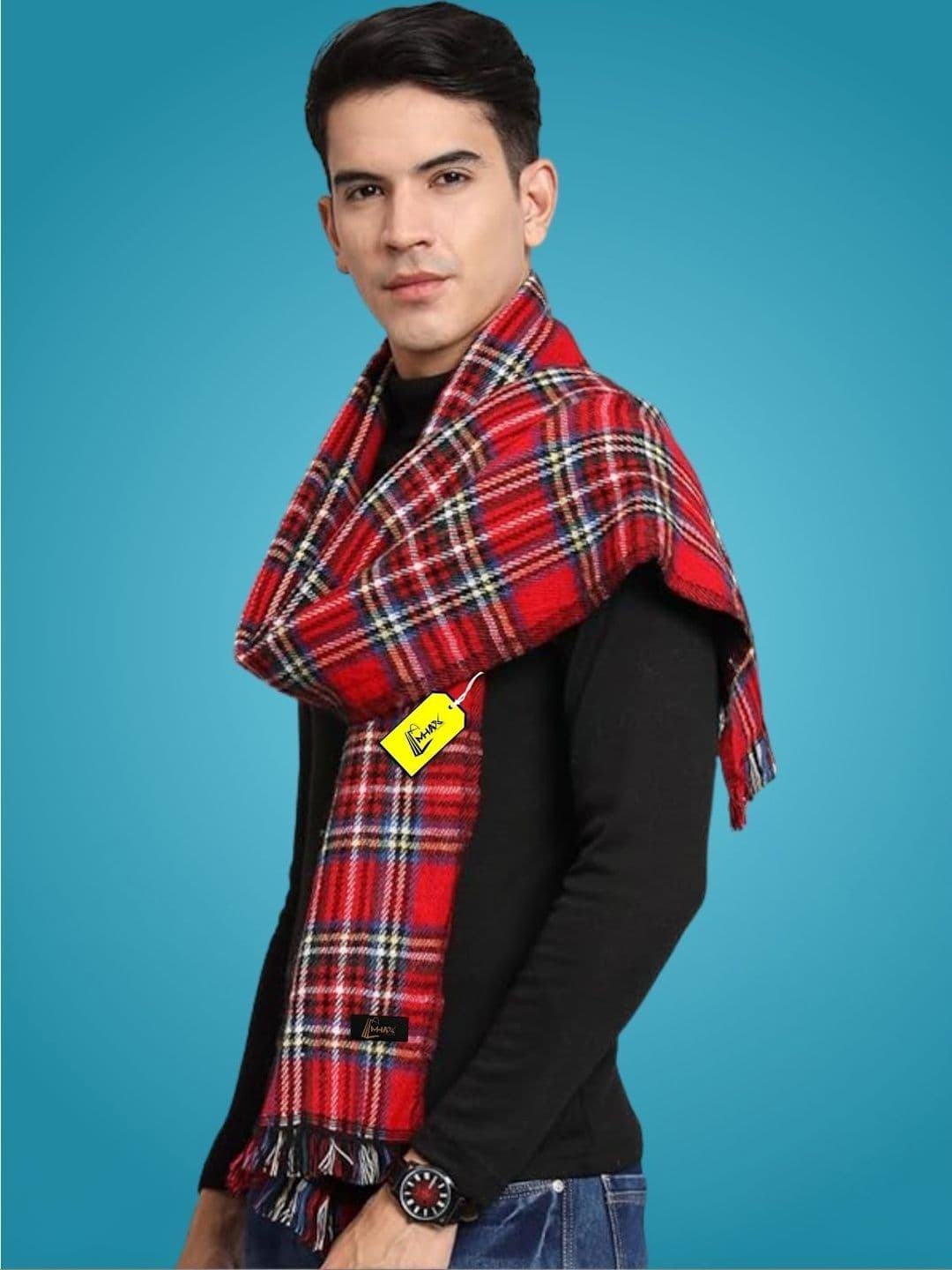 MHAX Men Checked Merino Wool Mufflers - view 1