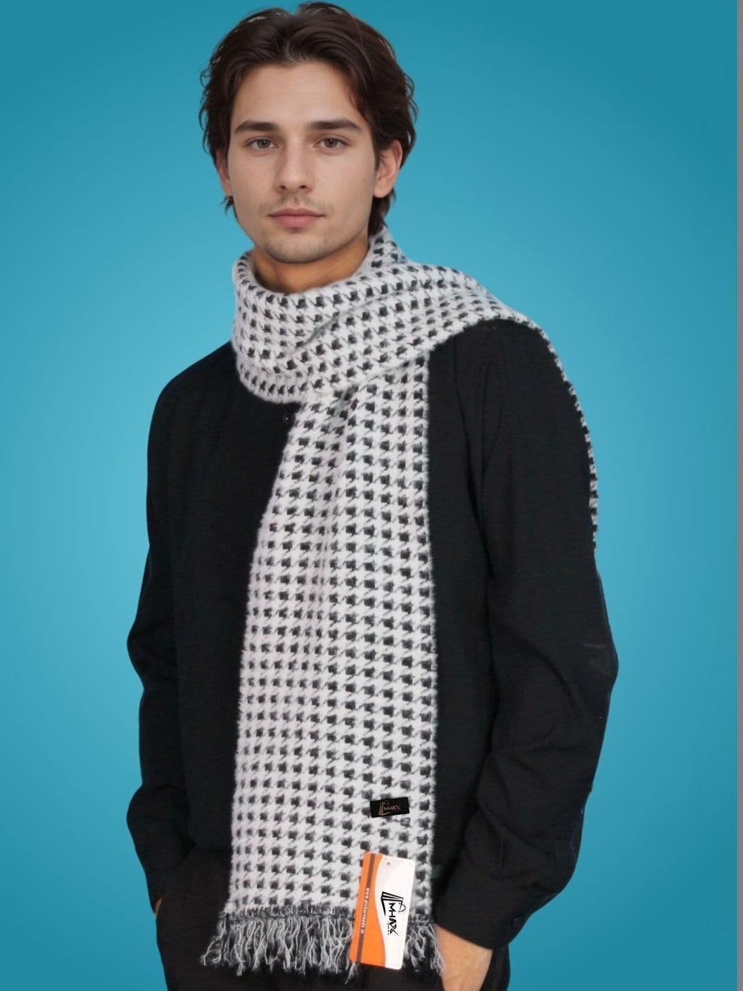 MHAX Men Checked Merino Wool Mufflers - view 1