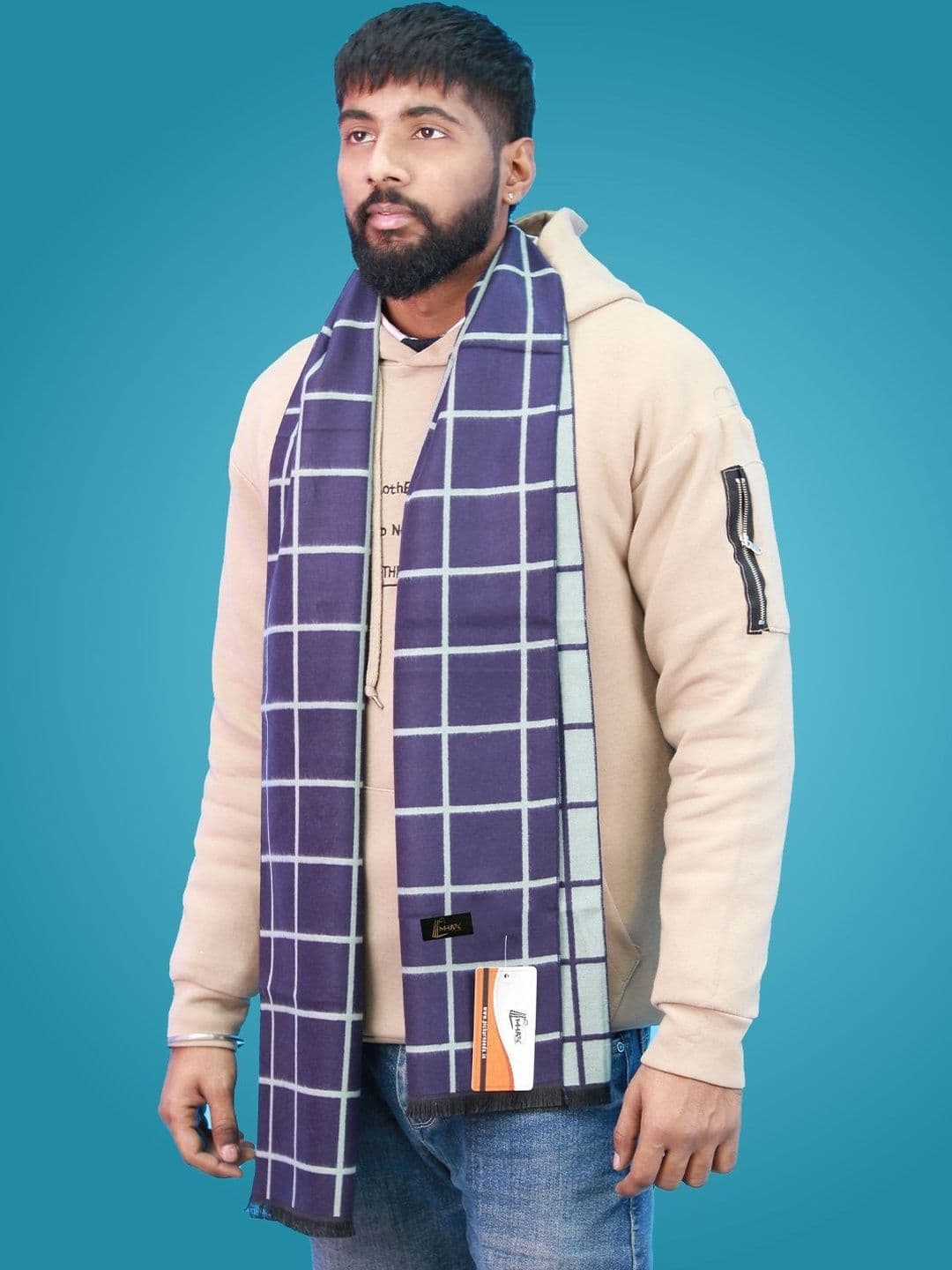 MHAX Men Checked Merino Wool Mufflers - view 1