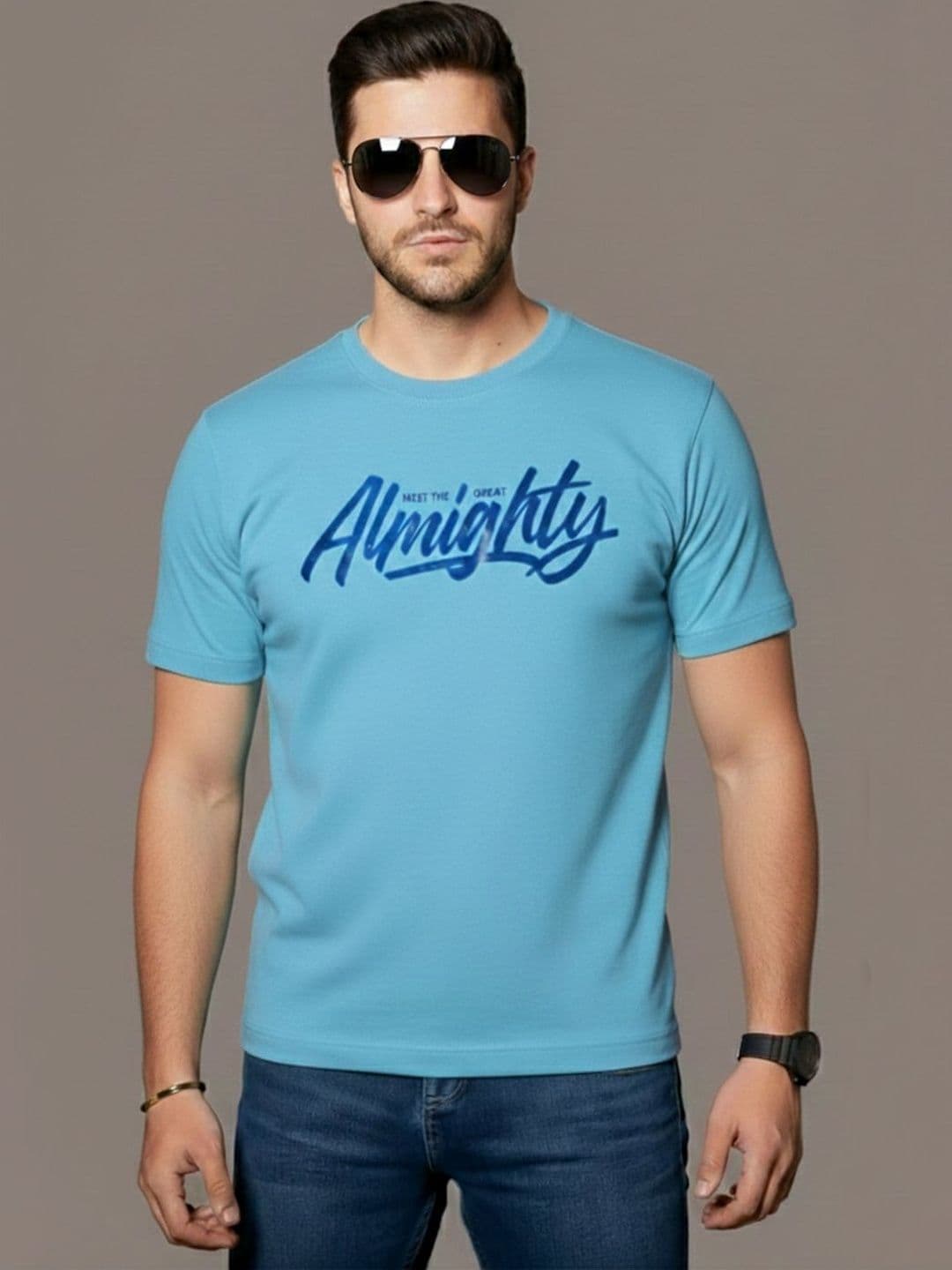 GENSTAR TRENDS Typography Printed Pure Cotton T-shirt - view 1