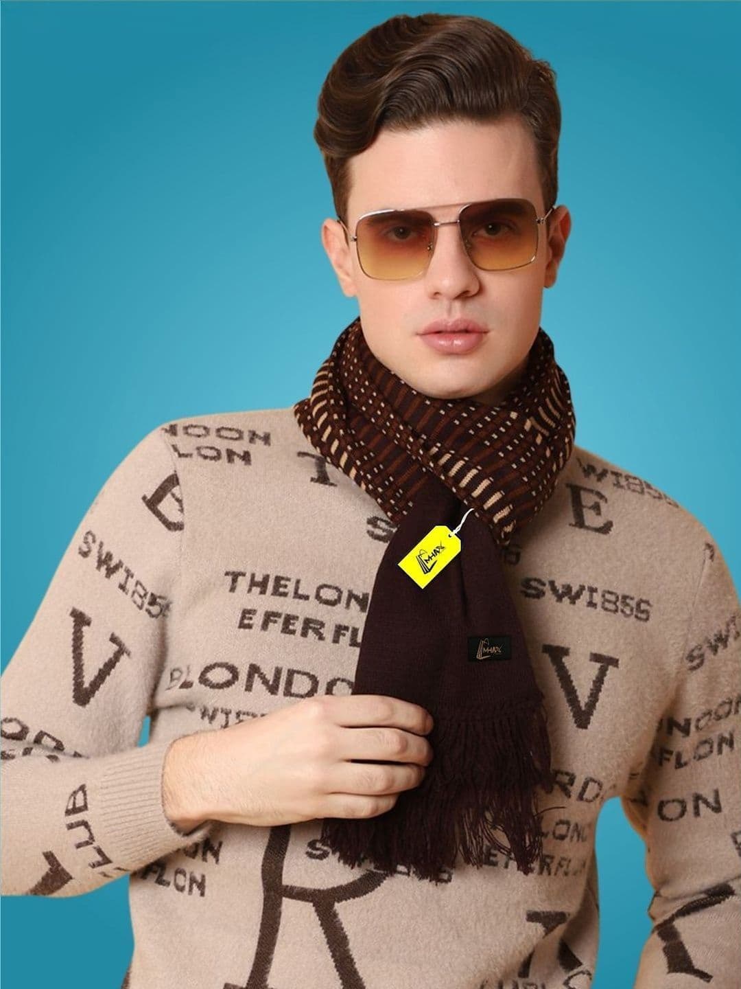 MHAX Men Patterned Merino Wool Mufflers - view 1