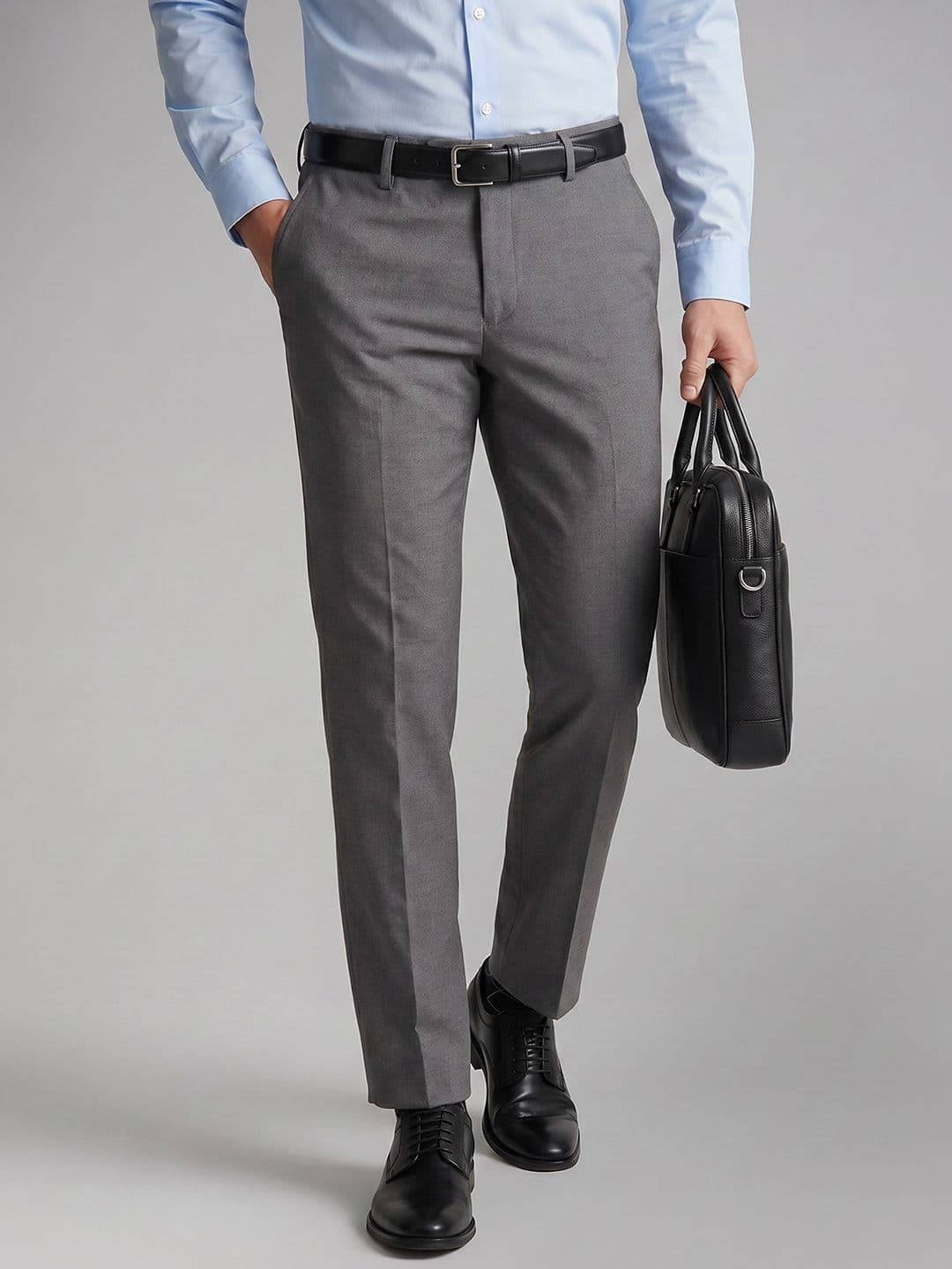Louis Philippe Mid-Rise Slim Fit Formal Trousers - view 1
