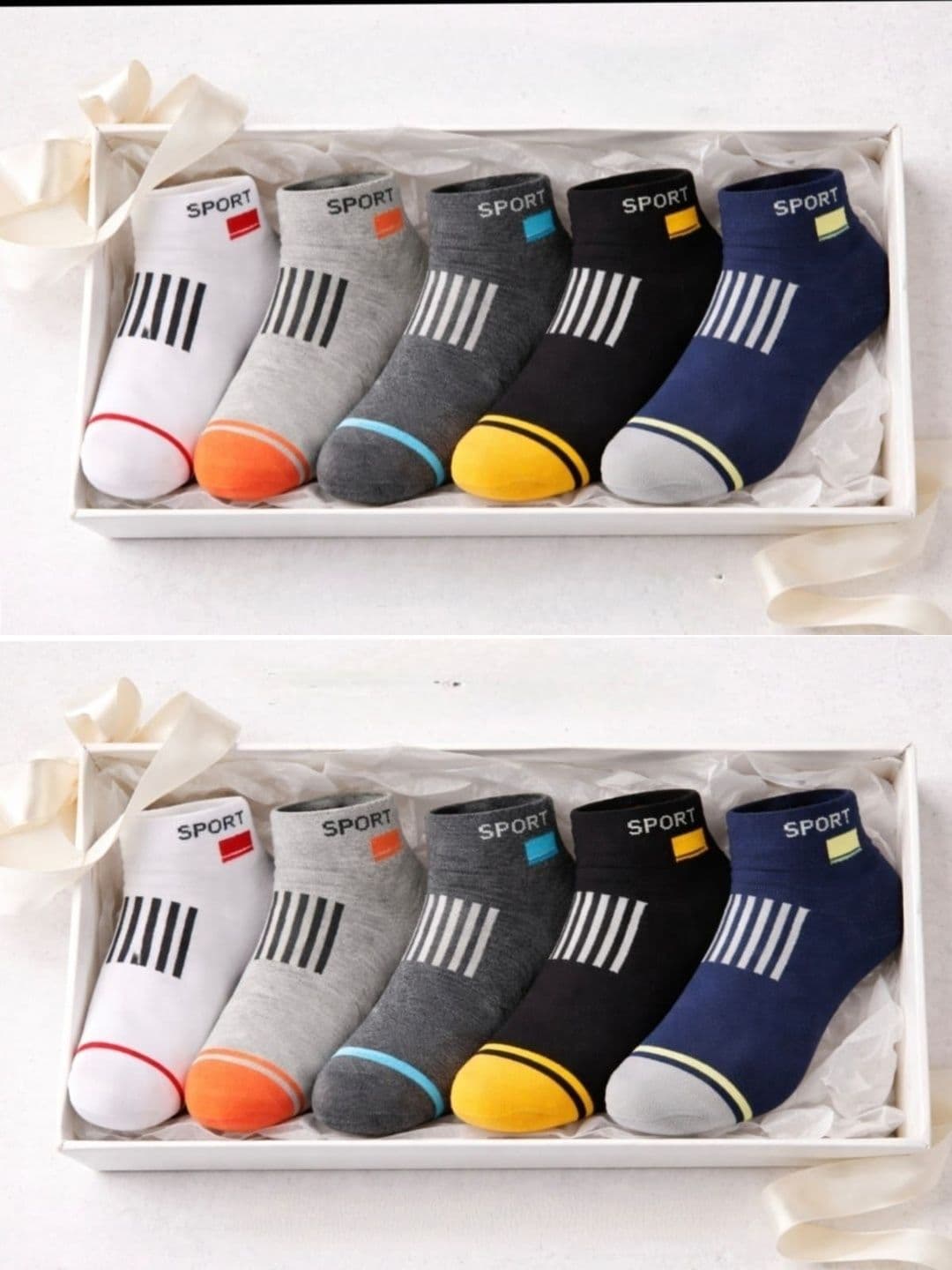 VIPUN Unisex Pack of 10 Cotton Patterned Ankle Length Socks - view 1