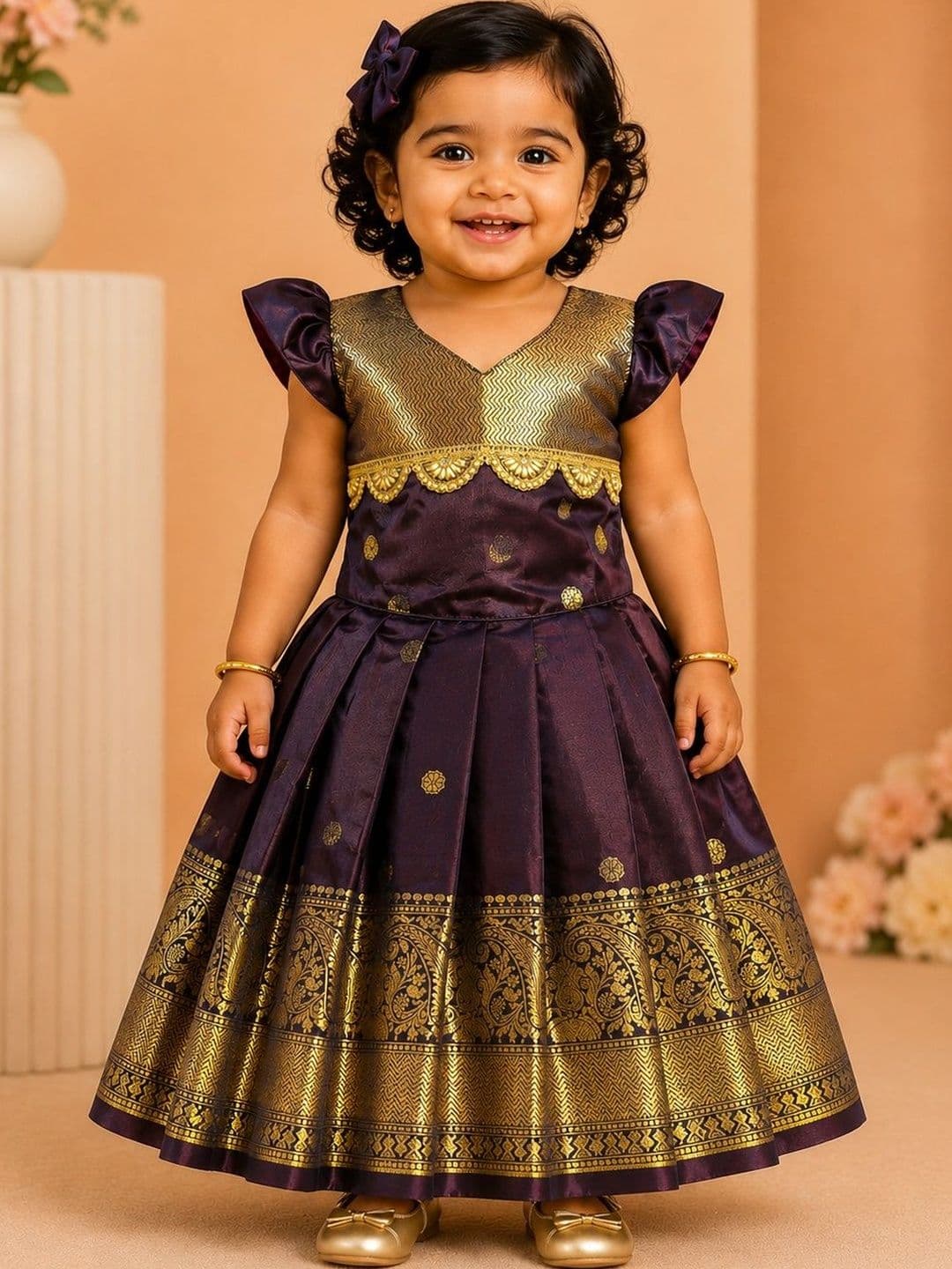 Babypattu Girls Embellished Ready to Wear Lehenga & - view 1